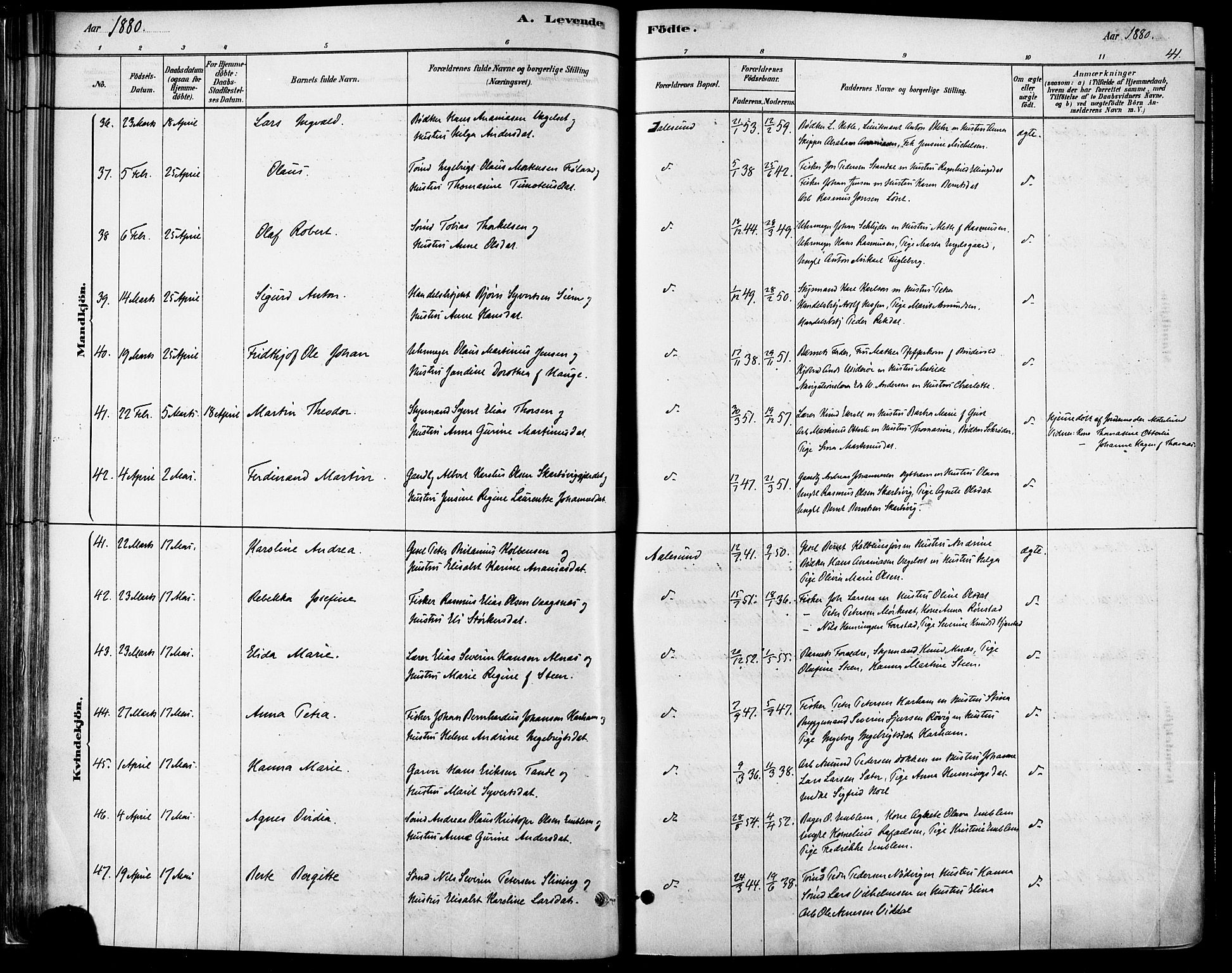 Ministerialprotokoller, klokkerbøker og fødselsregistre - Møre og Romsdal, AV/SAT-A-1454/529/L0454: Parish register (official) no. 529A04, 1878-1885, p. 41