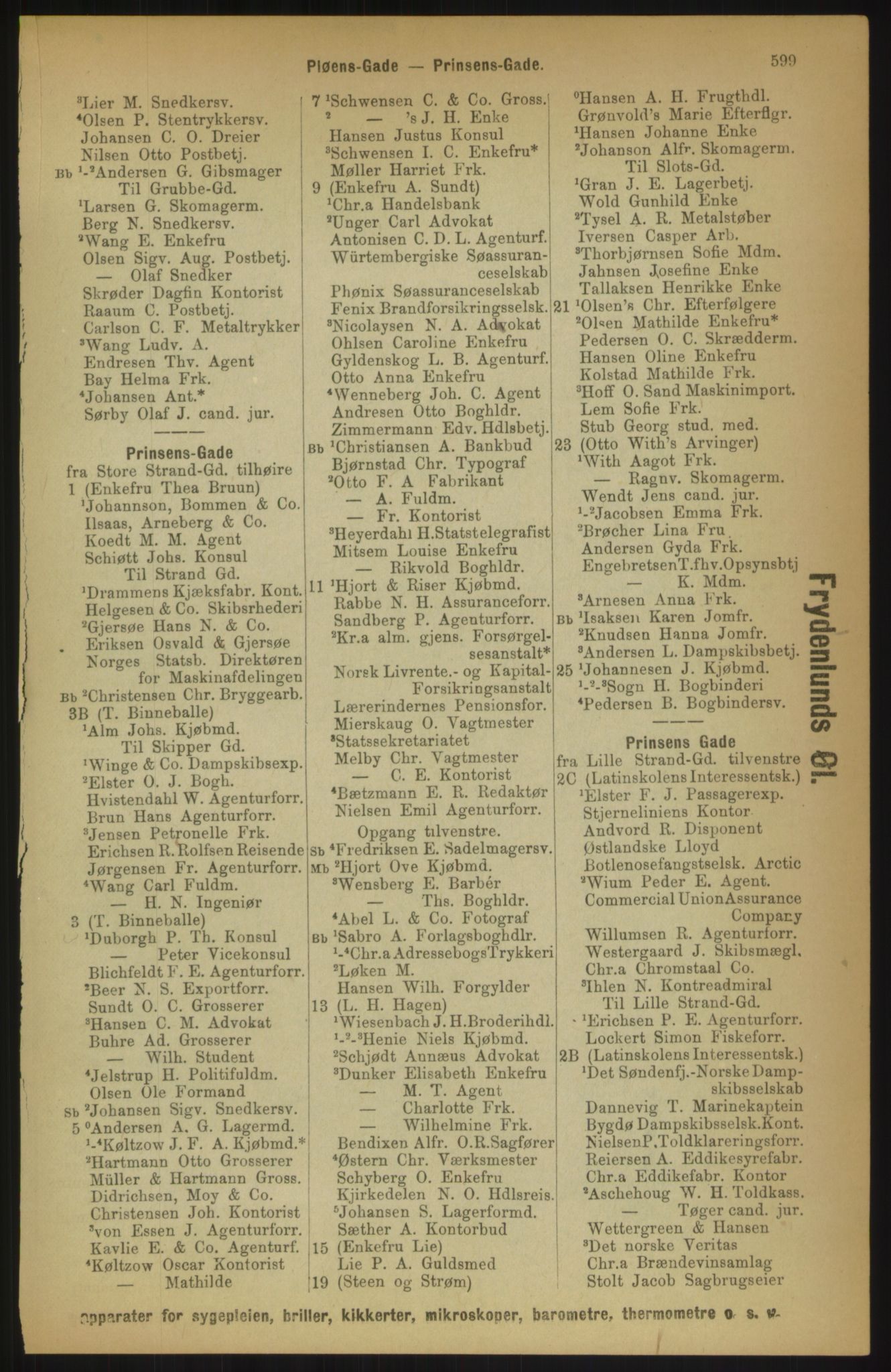 Kristiania/Oslo adressebok, PUBL/-, 1891, p. 599