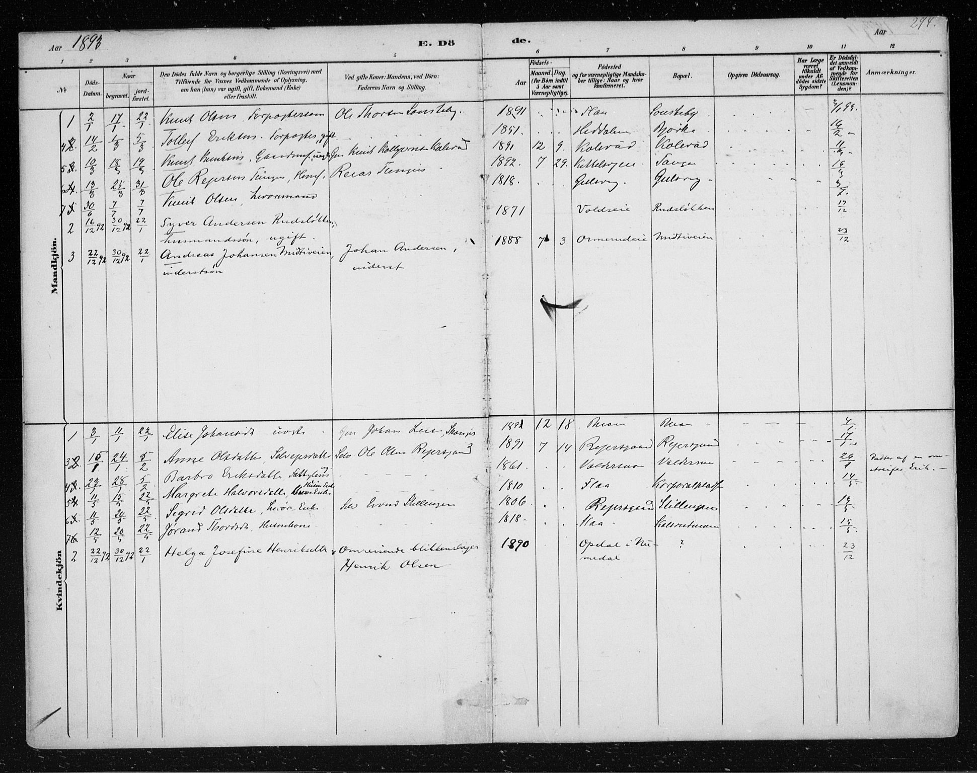 Nes kirkebøker, SAKO/A-236/F/Fa/L0012: Parish register (official) no. 12, 1881-1917, p. 294