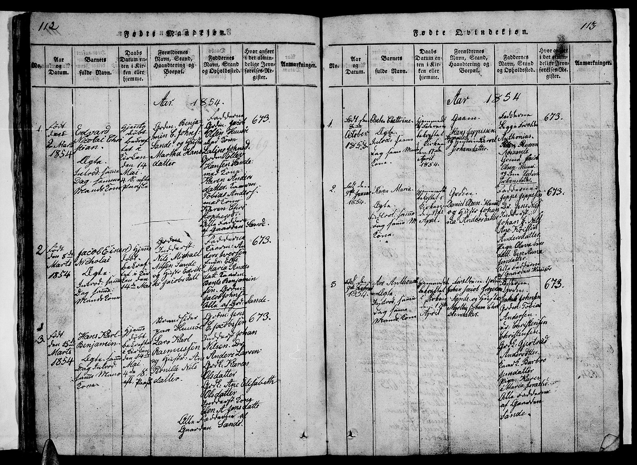 Ministerialprotokoller, klokkerbøker og fødselsregistre - Nordland, SAT/A-1459/840/L0581: Parish register (copy) no. 840C01, 1820-1873, p. 112-113