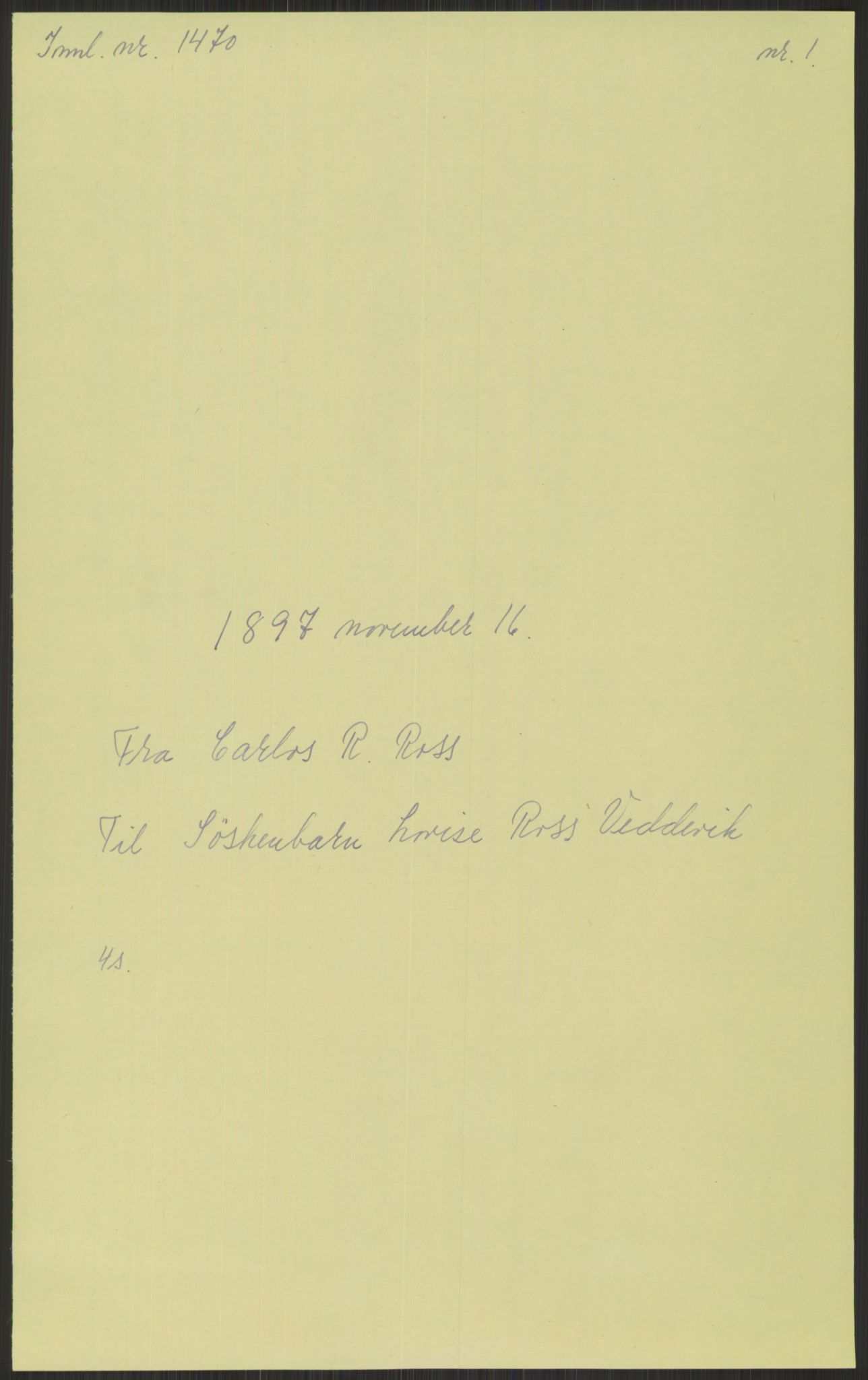 Samlinger til kildeutgivelse, Amerikabrevene, AV/RA-EA-4057/F/L0033: Innlån fra Sogn og Fjordane. Innlån fra Møre og Romsdal, 1838-1914, p. 3