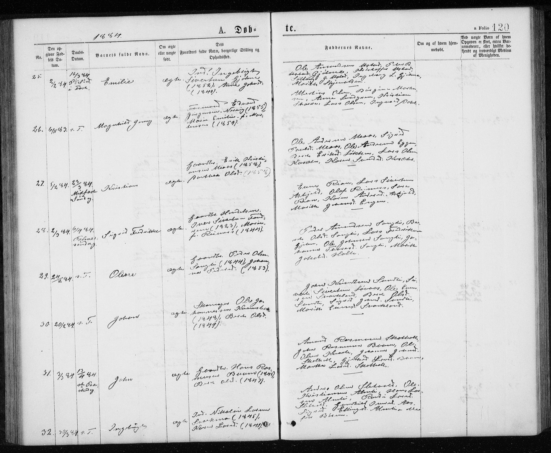 Ministerialprotokoller, klokkerbøker og fødselsregistre - Sør-Trøndelag, AV/SAT-A-1456/668/L0817: Parish register (copy) no. 668C06, 1873-1884, p. 120