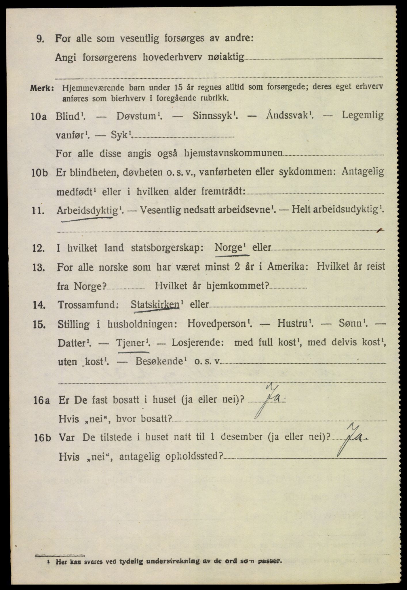 SAH, 1920 census for Vinger, 1920, p. 10023