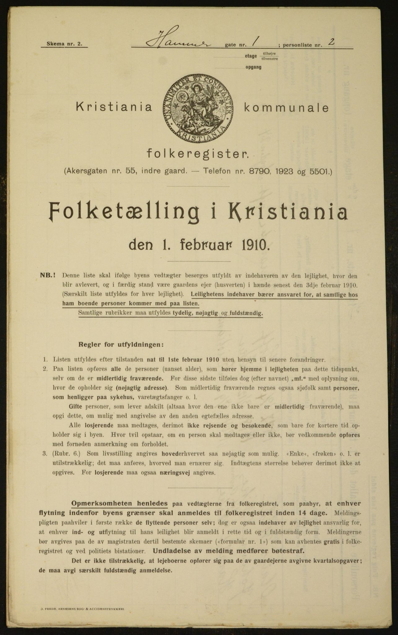 OBA, Municipal Census 1910 for Kristiania, 1910, p. 32184