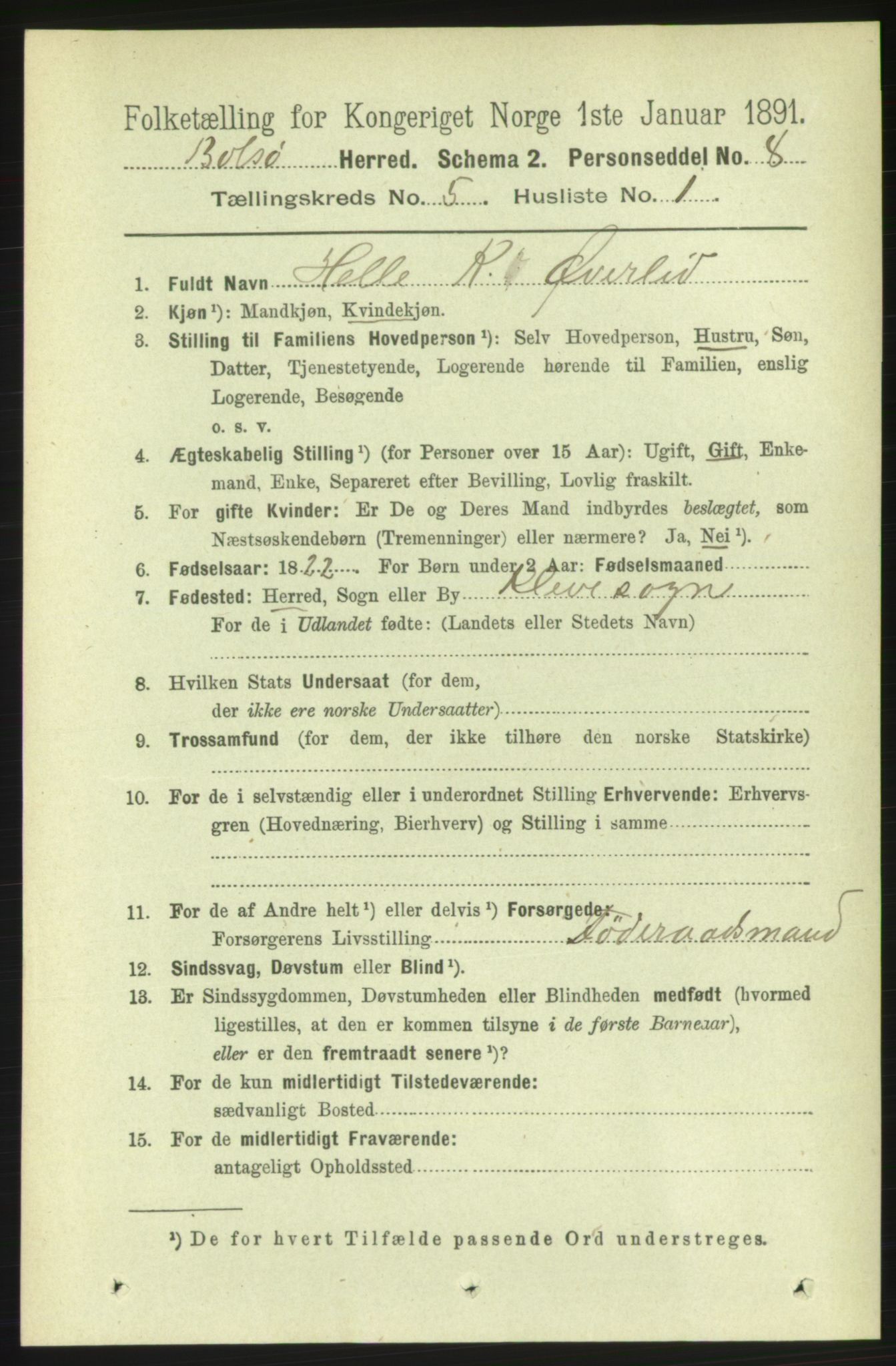 RA, 1891 census for 1544 Bolsøy, 1891, p. 3137