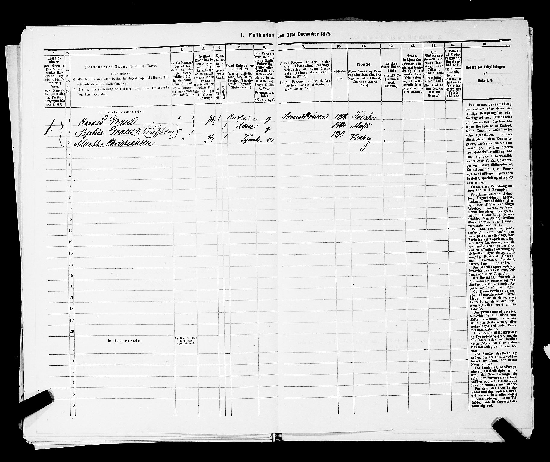 RA, 1875 census for 0102P Sarpsborg, 1875, p. 165