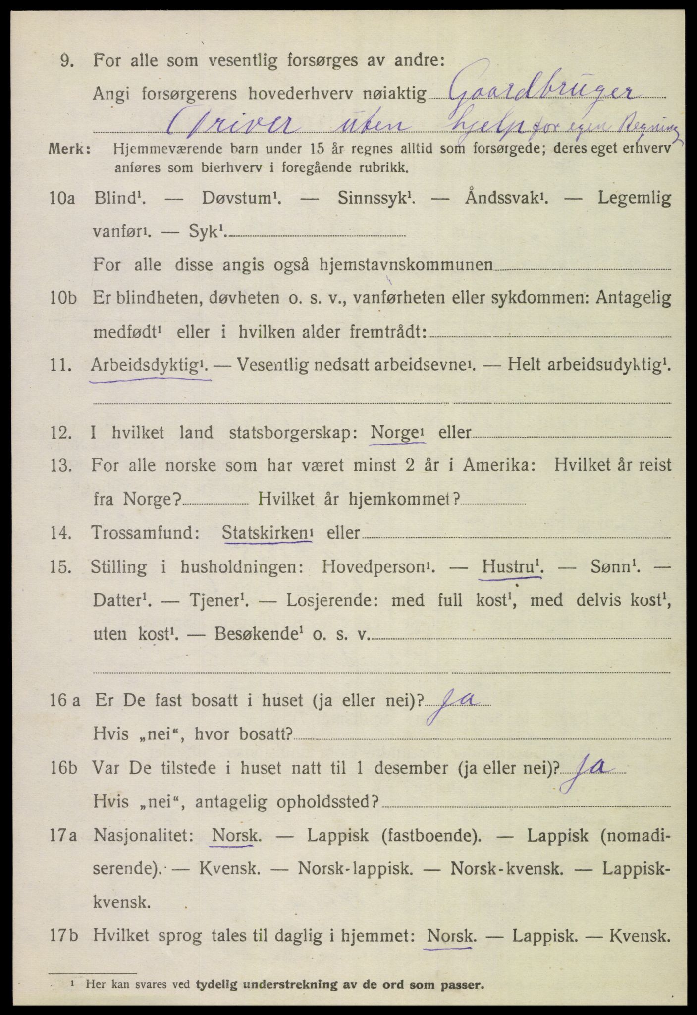 SAT, 1920 census for Gildeskål, 1920, p. 6807