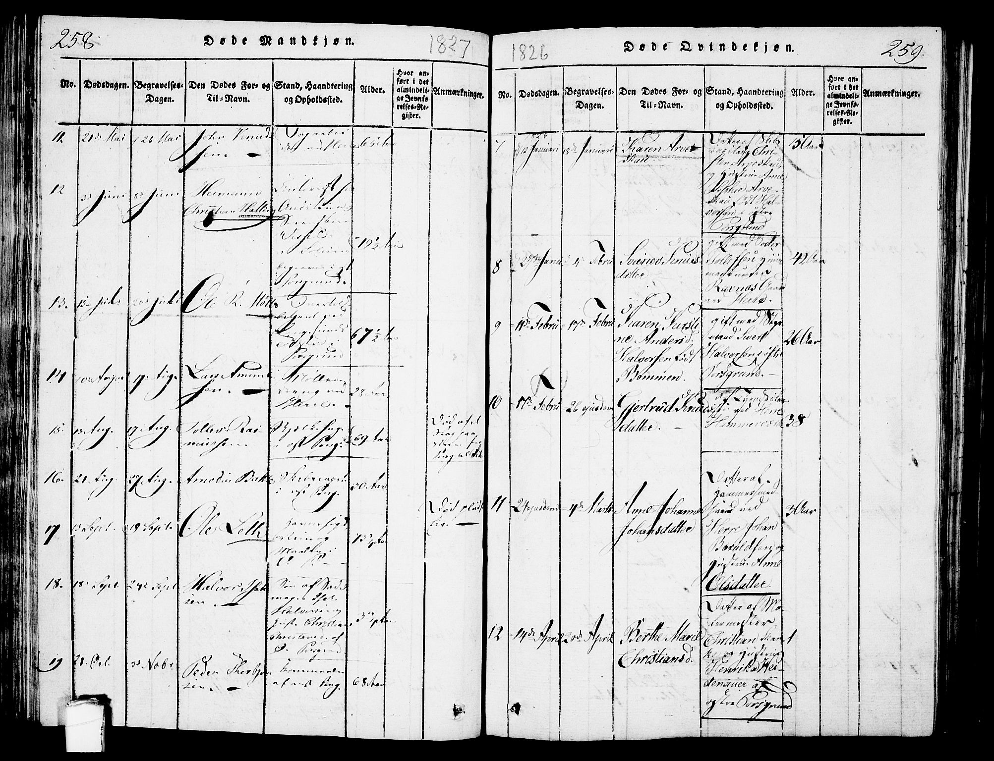 Porsgrunn kirkebøker , SAKO/A-104/G/Gb/L0001: Parish register (copy) no. II 1, 1817-1828, p. 258-259