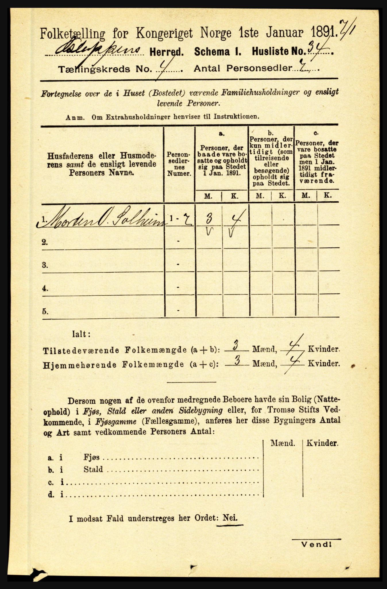 RA, 1891 census for 1445 Gloppen, 1891, p. 1670