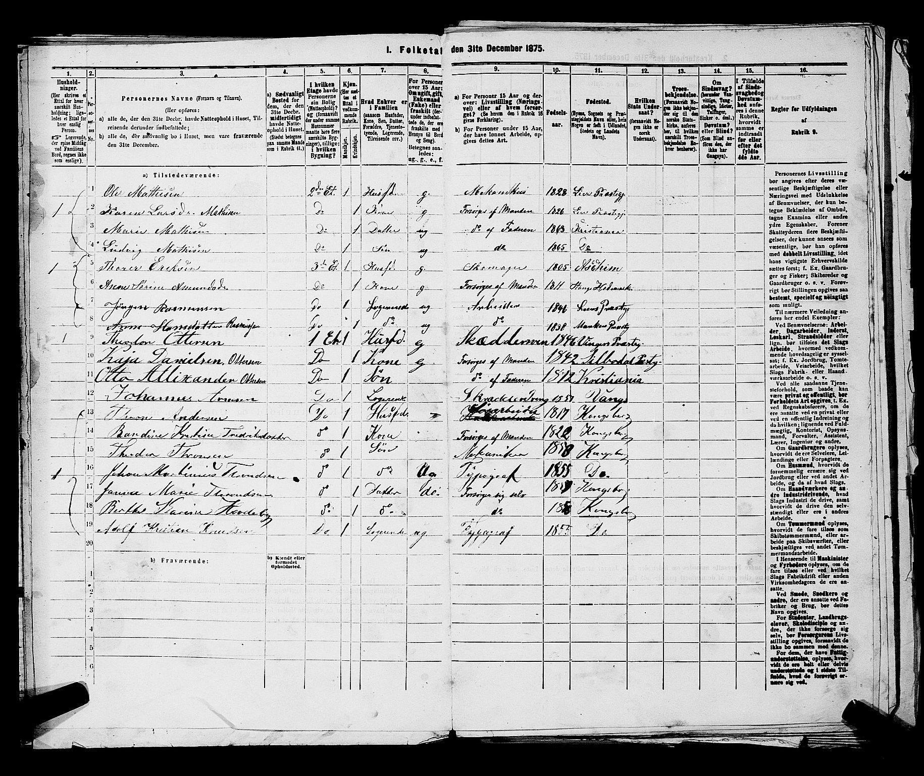 RA, 1875 census for 0301 Kristiania, 1875, p. 4198