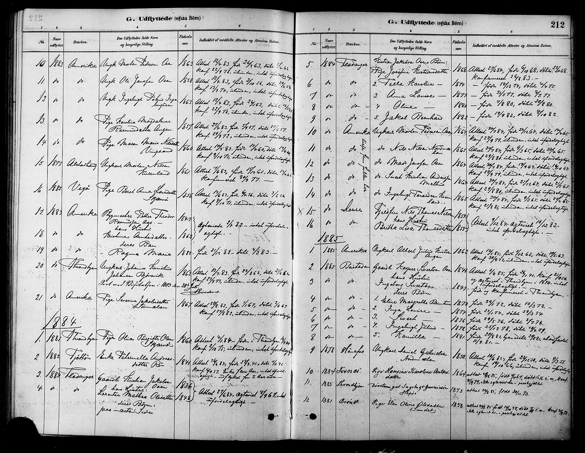 Ministerialprotokoller, klokkerbøker og fødselsregistre - Sør-Trøndelag, SAT/A-1456/658/L0722: Parish register (official) no. 658A01, 1879-1896, p. 212
