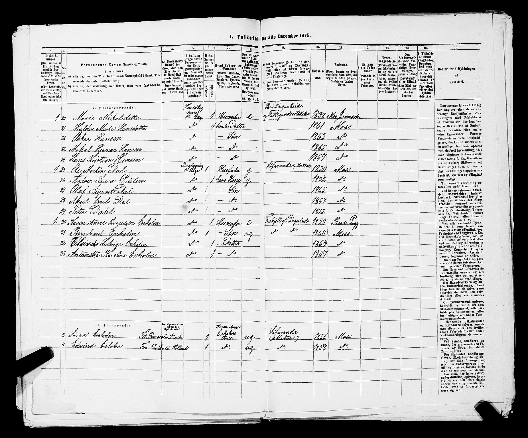 RA, 1875 census for 0104B Moss/Moss, 1875, p. 727