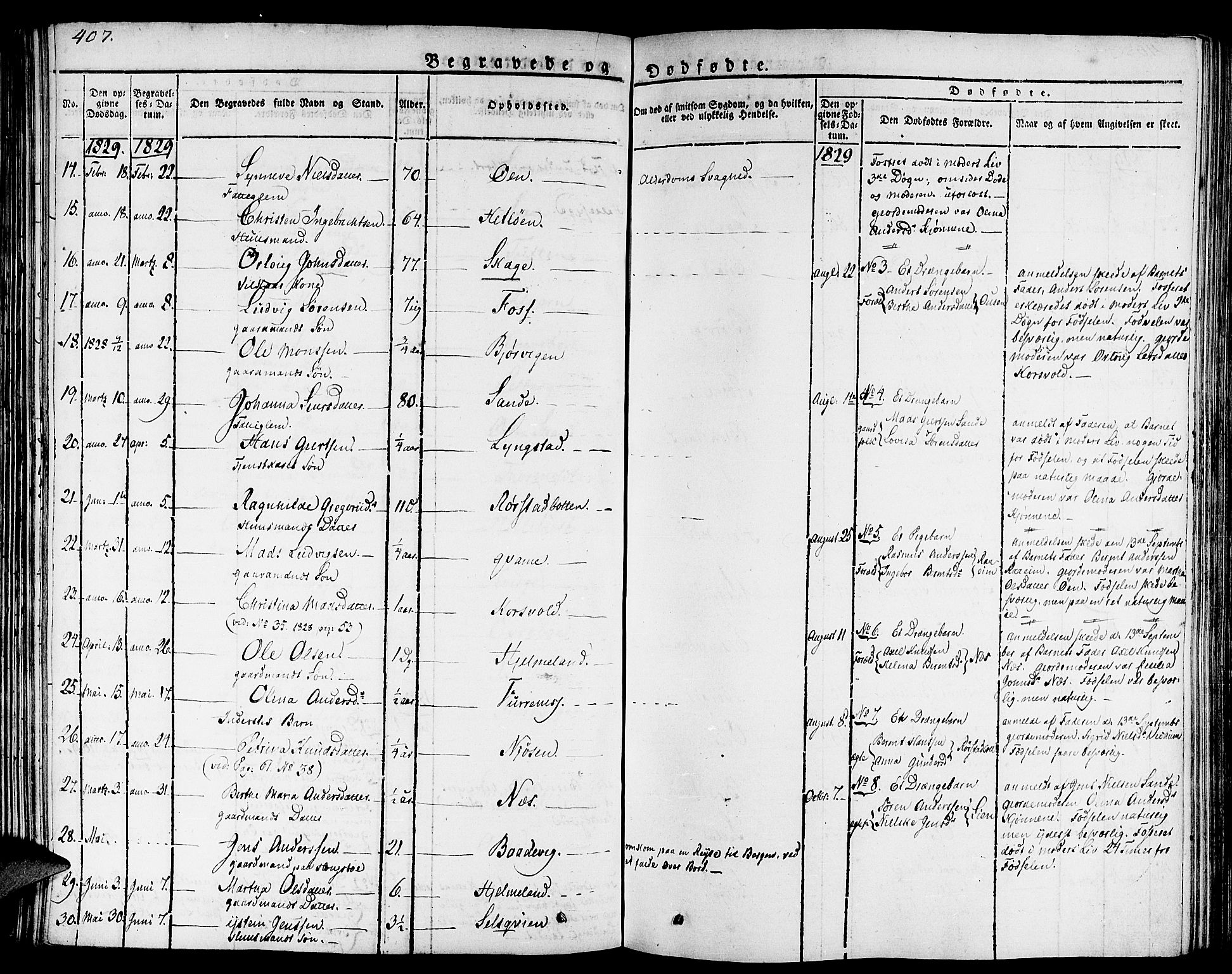 Gaular sokneprestembete, AV/SAB-A-80001/H/Haa: Parish register (official) no. A 3, 1821-1840, p. 407