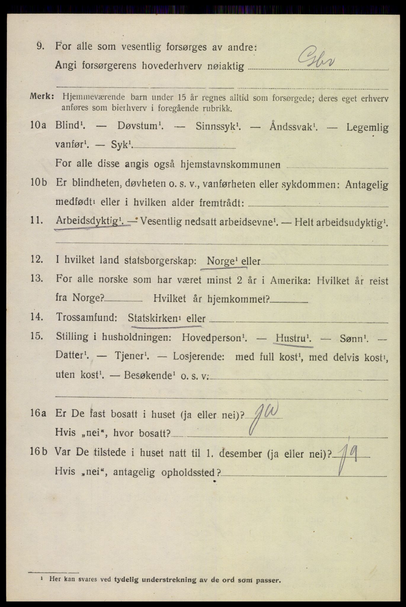 SAH, 1920 census for Trysil, 1920, p. 10652