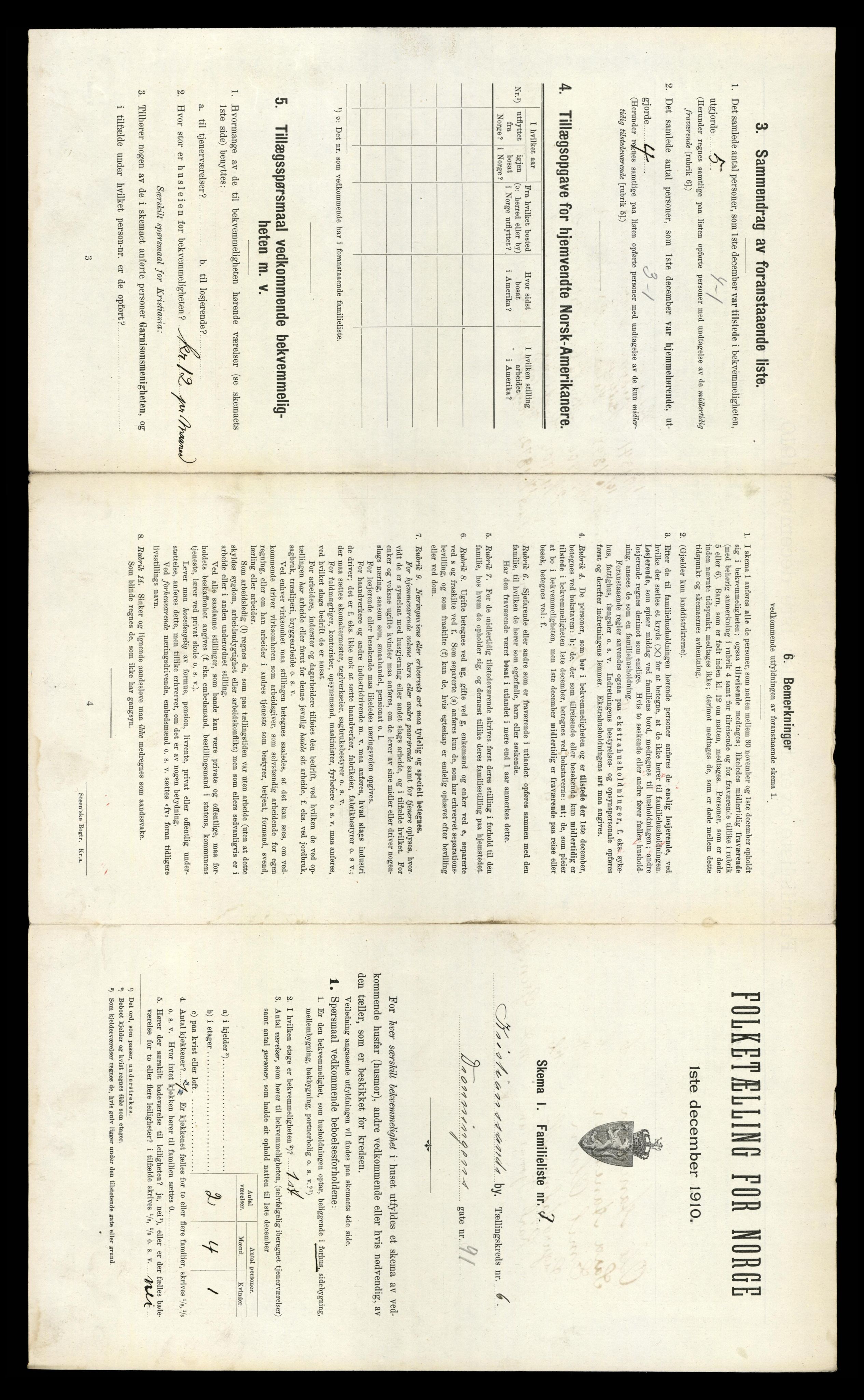 RA, 1910 census for Kristiansand, 1910, p. 1522