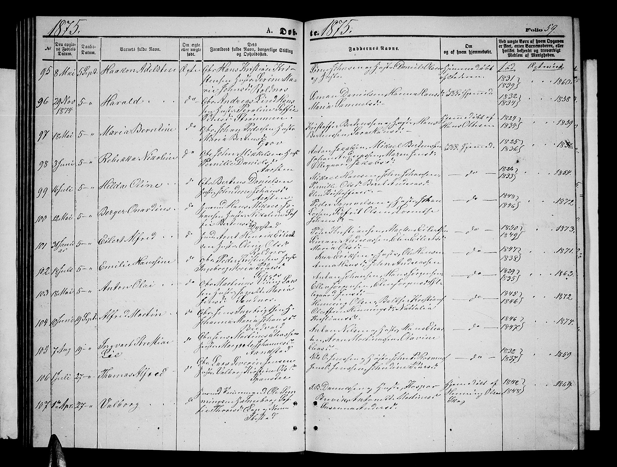 Ibestad sokneprestembete, AV/SATØ-S-0077/H/Ha/Hab/L0006klokker: Parish register (copy) no. 6, 1871-1879, p. 59