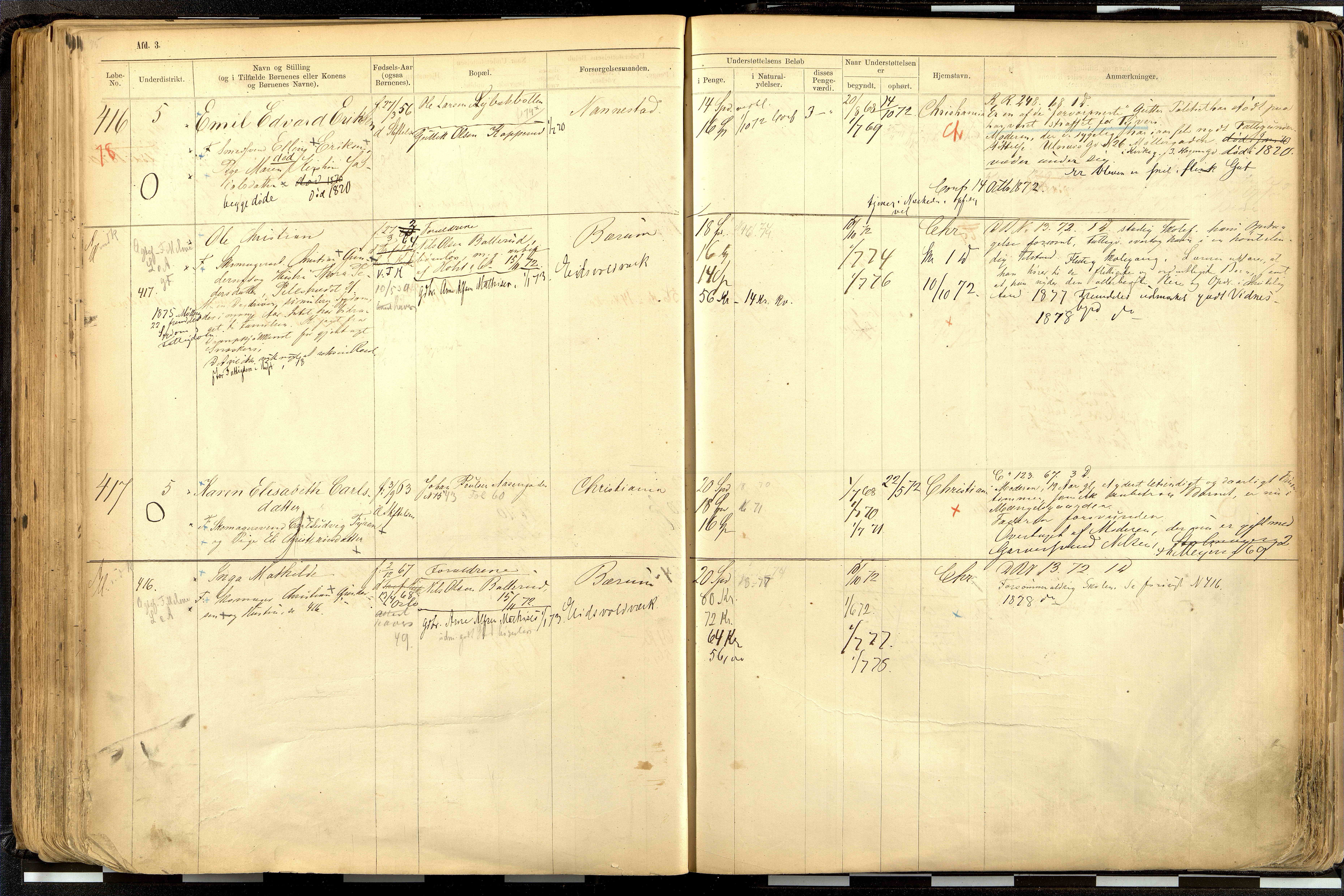 Fattigvesenet, OBA/A-20045/H/Hd/L0001: Manntallsprotokoll. Mnr. 1-644, 1865-1879, p. 211