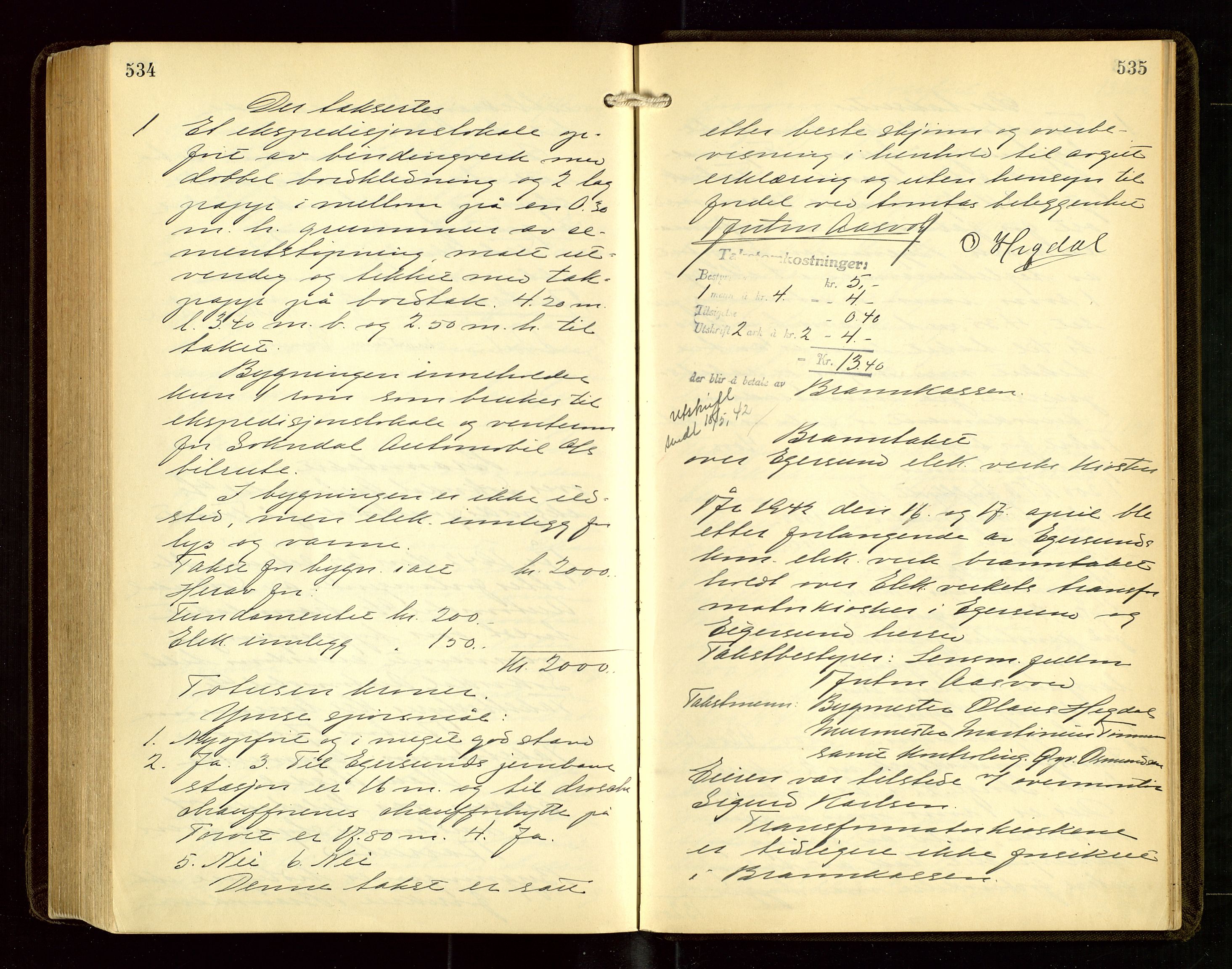 Eigersund lensmannskontor, AV/SAST-A-100171/God/L0011: "Branntakstprotokoll", 1930-1942, p. 534-535