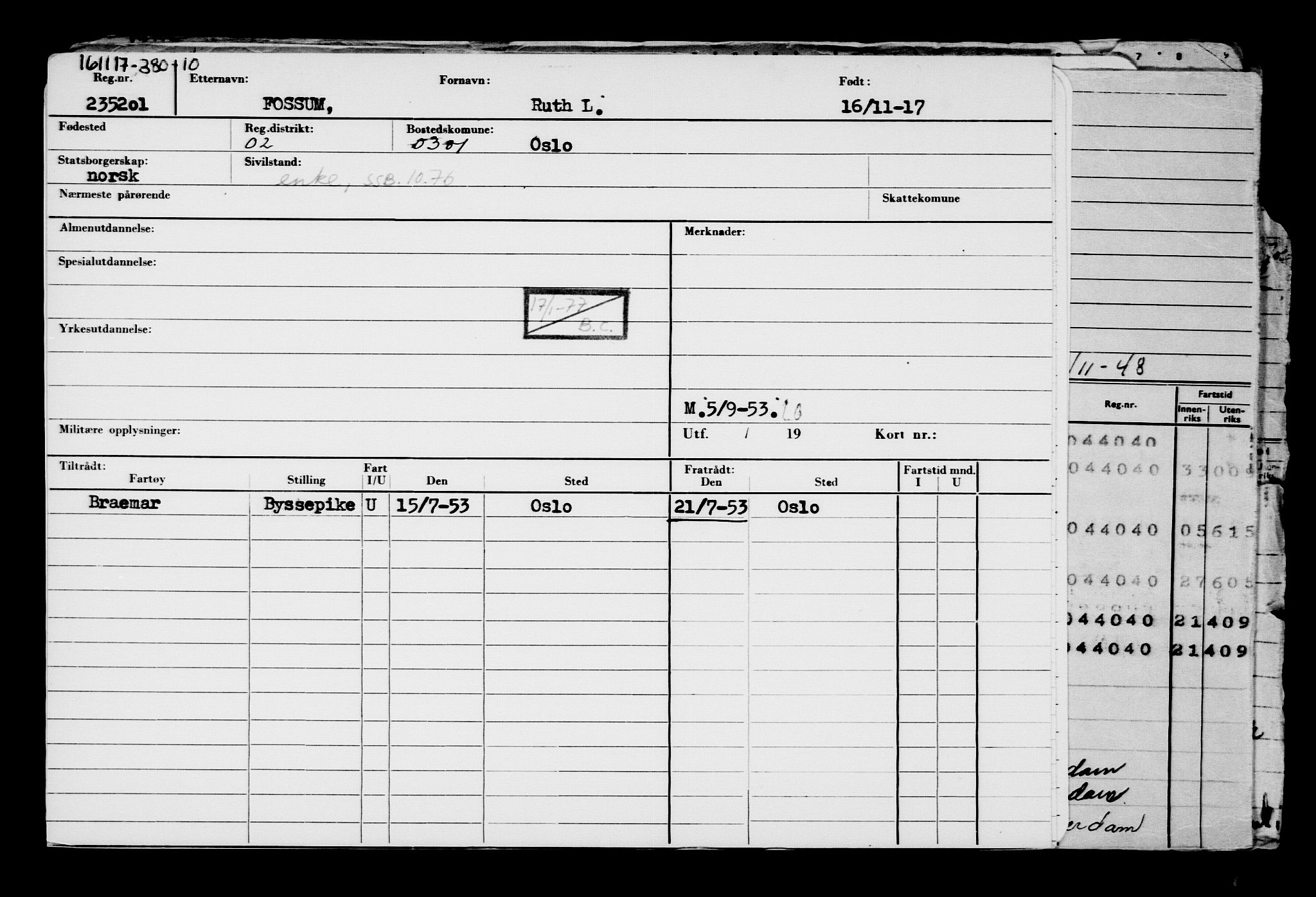 Direktoratet for sjømenn, AV/RA-S-3545/G/Gb/L0153: Hovedkort, 1917, p. 254