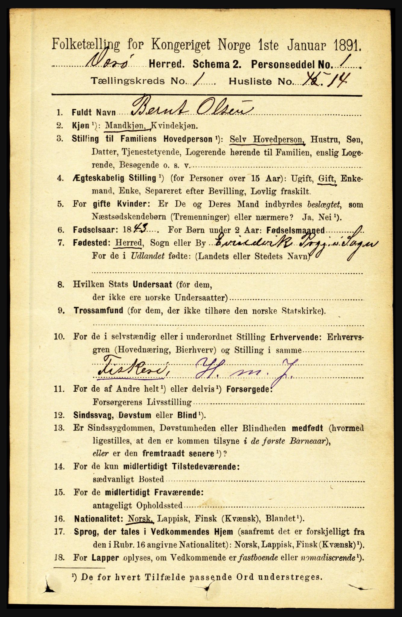 RA, 1891 census for 1857 Værøy, 1891, p. 132