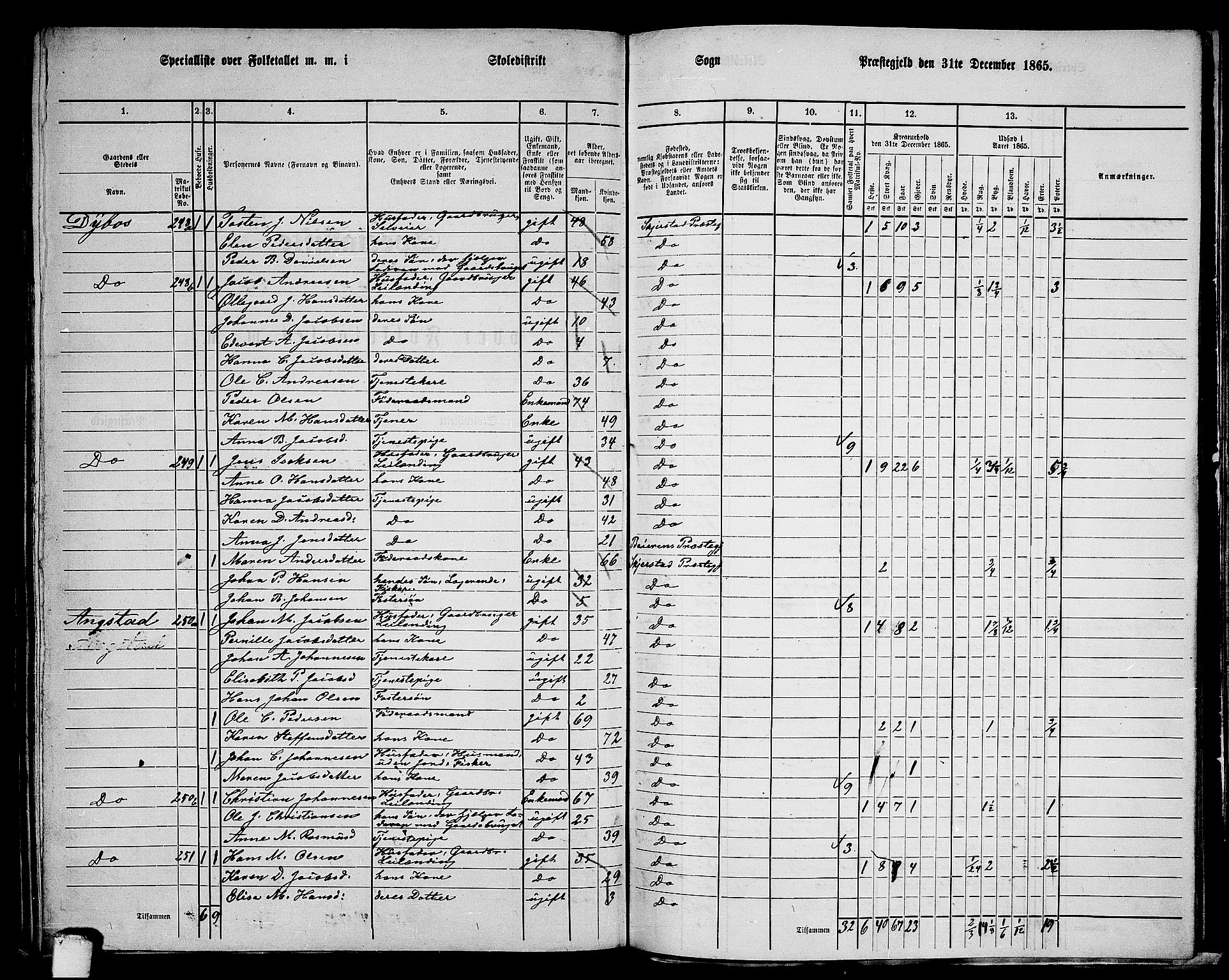 RA, 1865 census for Skjerstad, 1865, p. 123