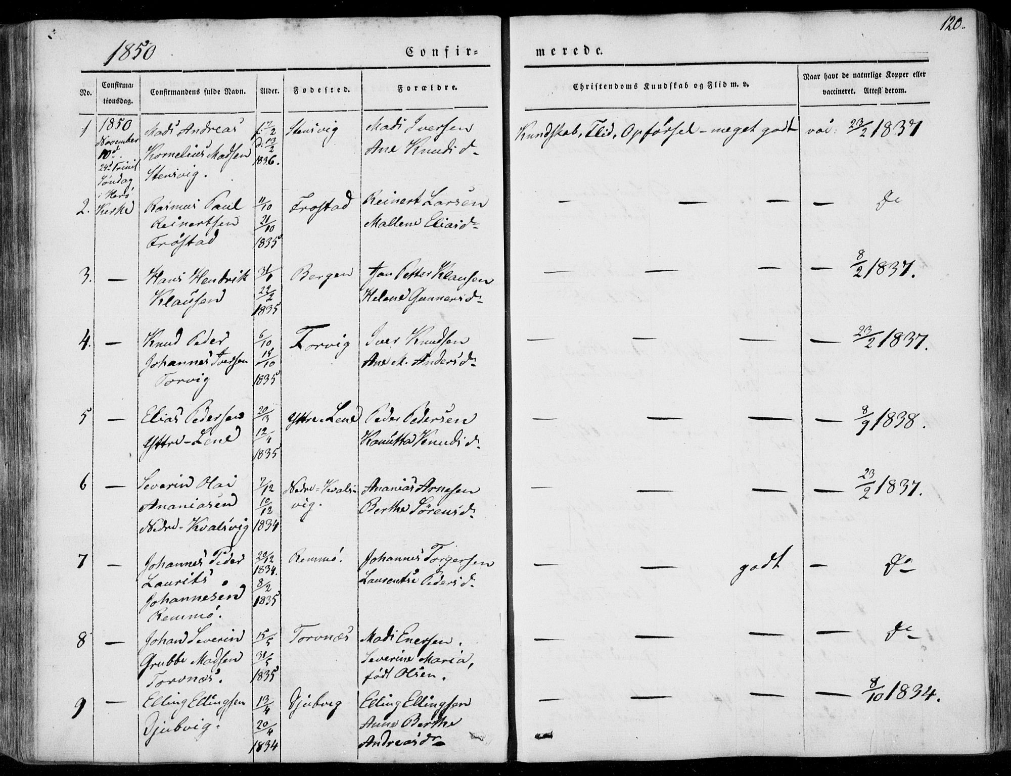 Ministerialprotokoller, klokkerbøker og fødselsregistre - Møre og Romsdal, AV/SAT-A-1454/507/L0070: Parish register (official) no. 507A05, 1842-1873, p. 120