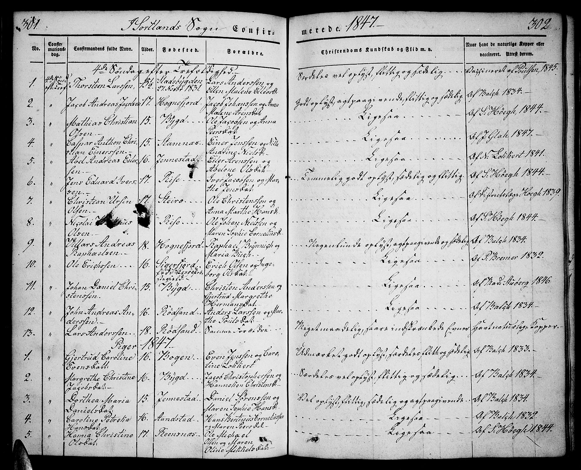 Ministerialprotokoller, klokkerbøker og fødselsregistre - Nordland, AV/SAT-A-1459/888/L1239: Parish register (official) no. 888A06 /2, 1837-1848, p. 301-302