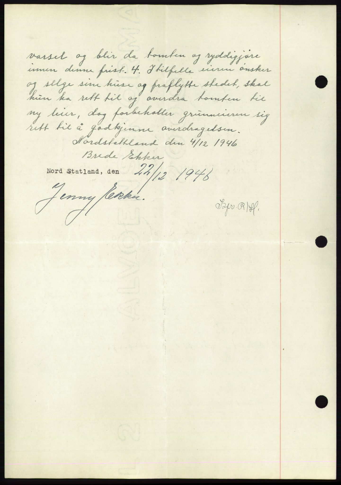 Namdal sorenskriveri, AV/SAT-A-4133/1/2/2C: Mortgage book no. -, 1946-1947, Diary no: : 2613/1946