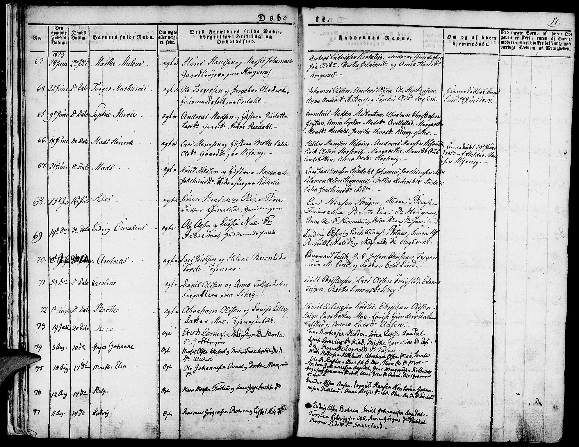 Førde sokneprestembete, SAB/A-79901/H/Haa/Haaa/L0006: Parish register (official) no. A 6, 1821-1842, p. 17
