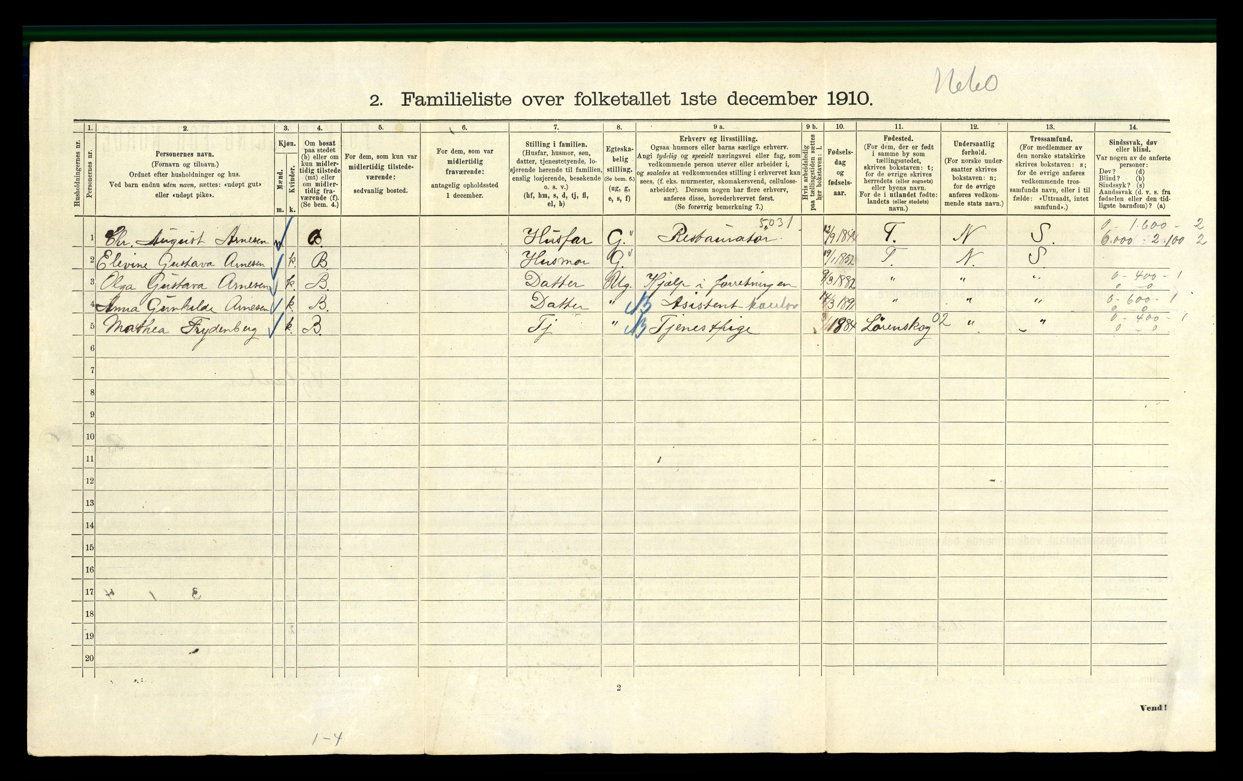 RA, 1910 census for Kristiania, 1910, p. 71580