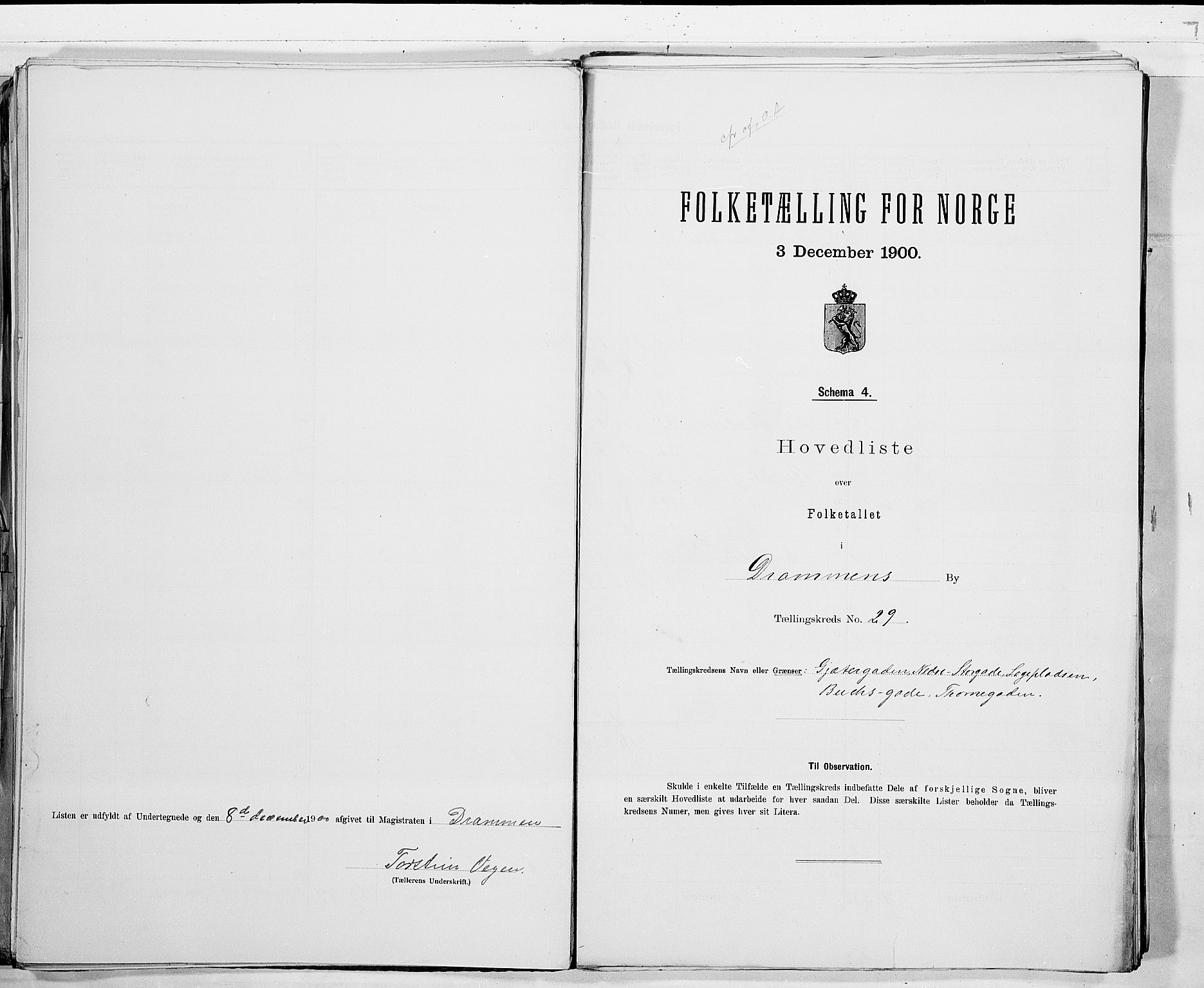 RA, 1900 census for Drammen, 1900, p. 63