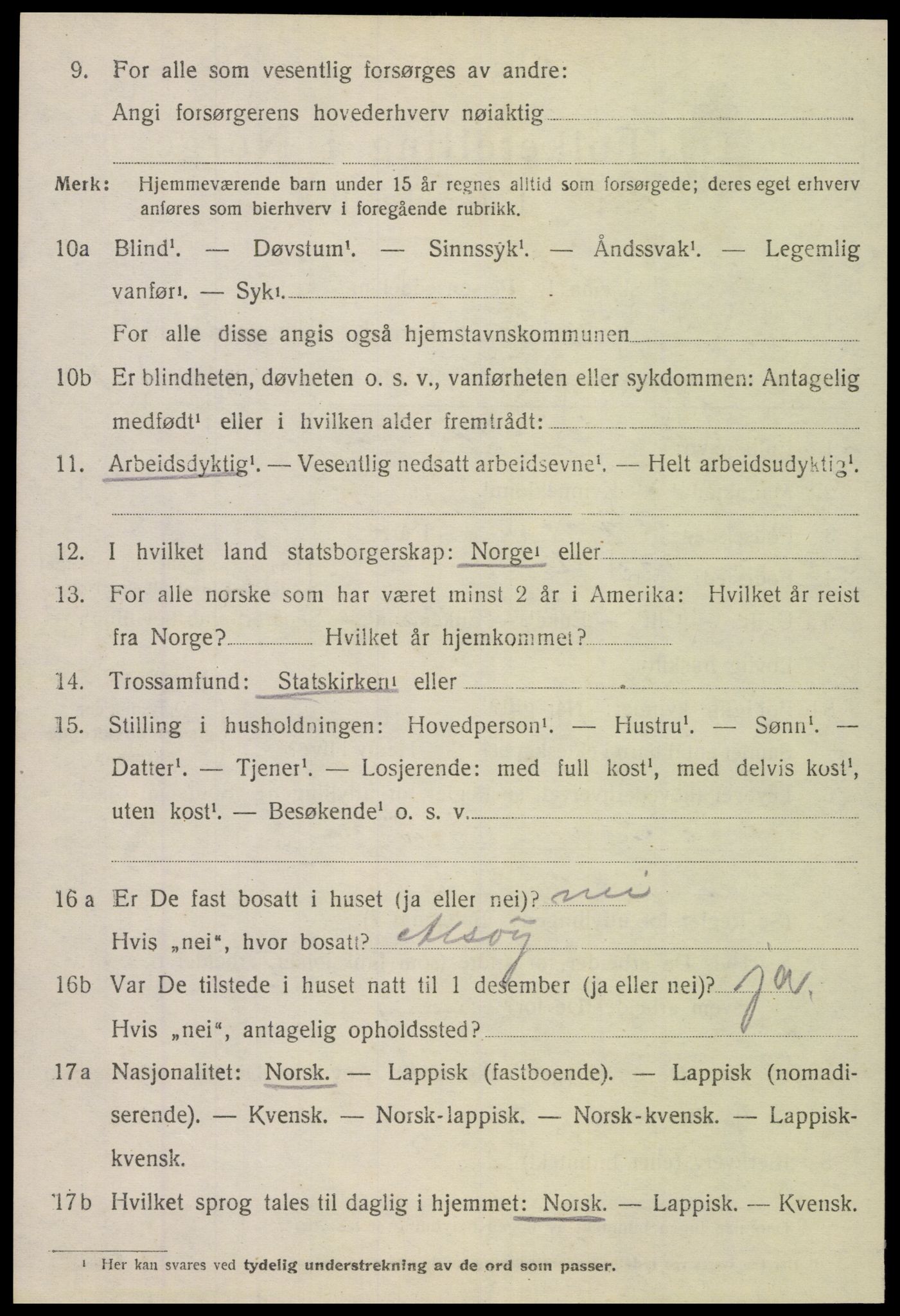 SAT, 1920 census for Træna, 1920, p. 1275