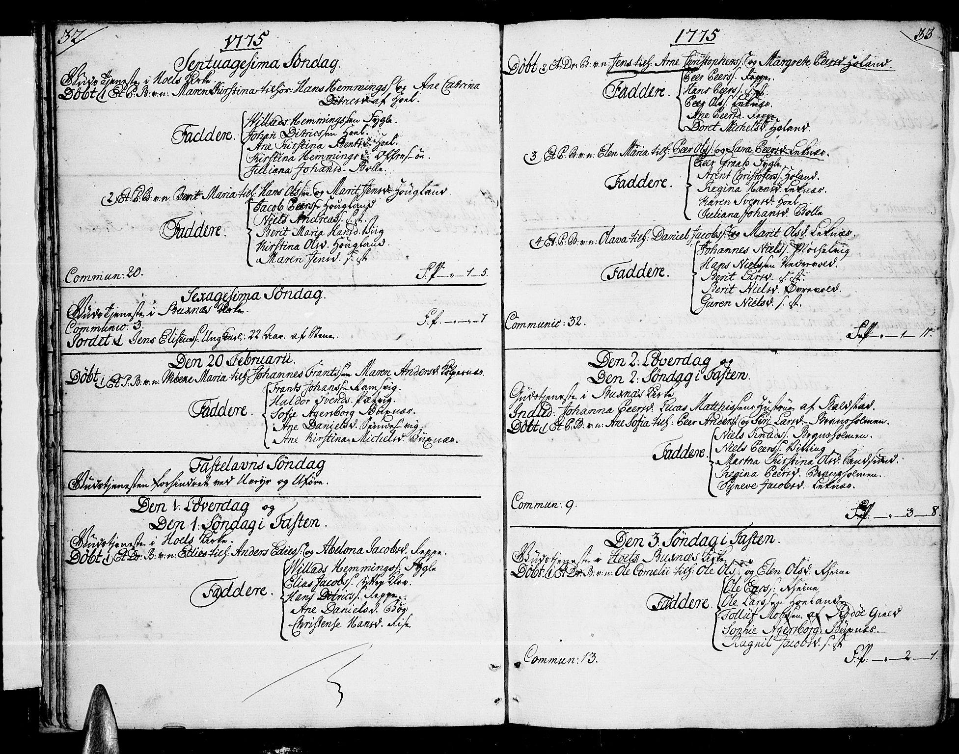 Ministerialprotokoller, klokkerbøker og fødselsregistre - Nordland, AV/SAT-A-1459/881/L1149: Parish register (official) no. 881A02, 1773-1793, p. 32-33