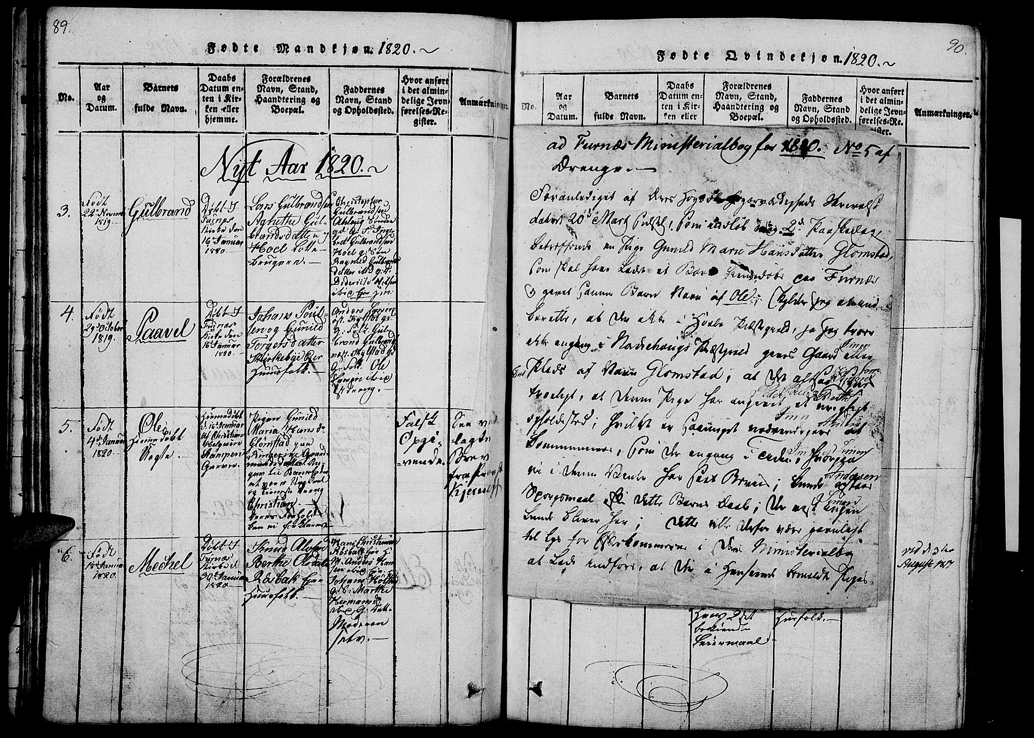 Vang prestekontor, Hedmark, SAH/PREST-008/H/Ha/Haa/L0008: Parish register (official) no. 8, 1815-1826, p. 89-90