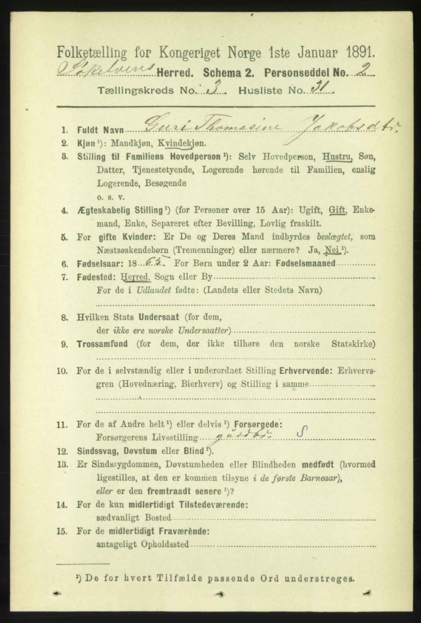 RA, 1891 census for 1528 Sykkylven, 1891, p. 1869