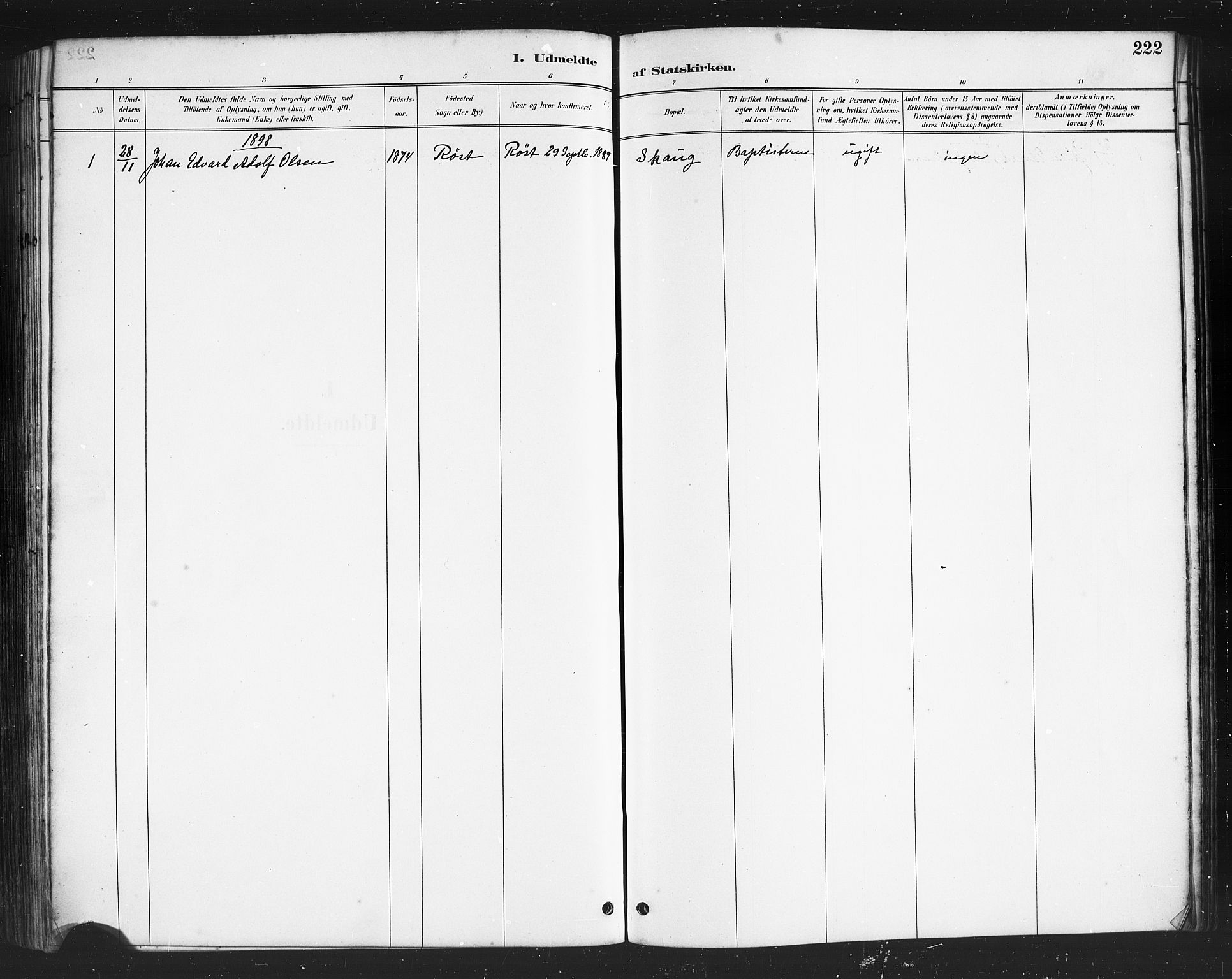 Ministerialprotokoller, klokkerbøker og fødselsregistre - Nordland, AV/SAT-A-1459/808/L0131: Parish register (copy) no. 808C02, 1879-1919, p. 222