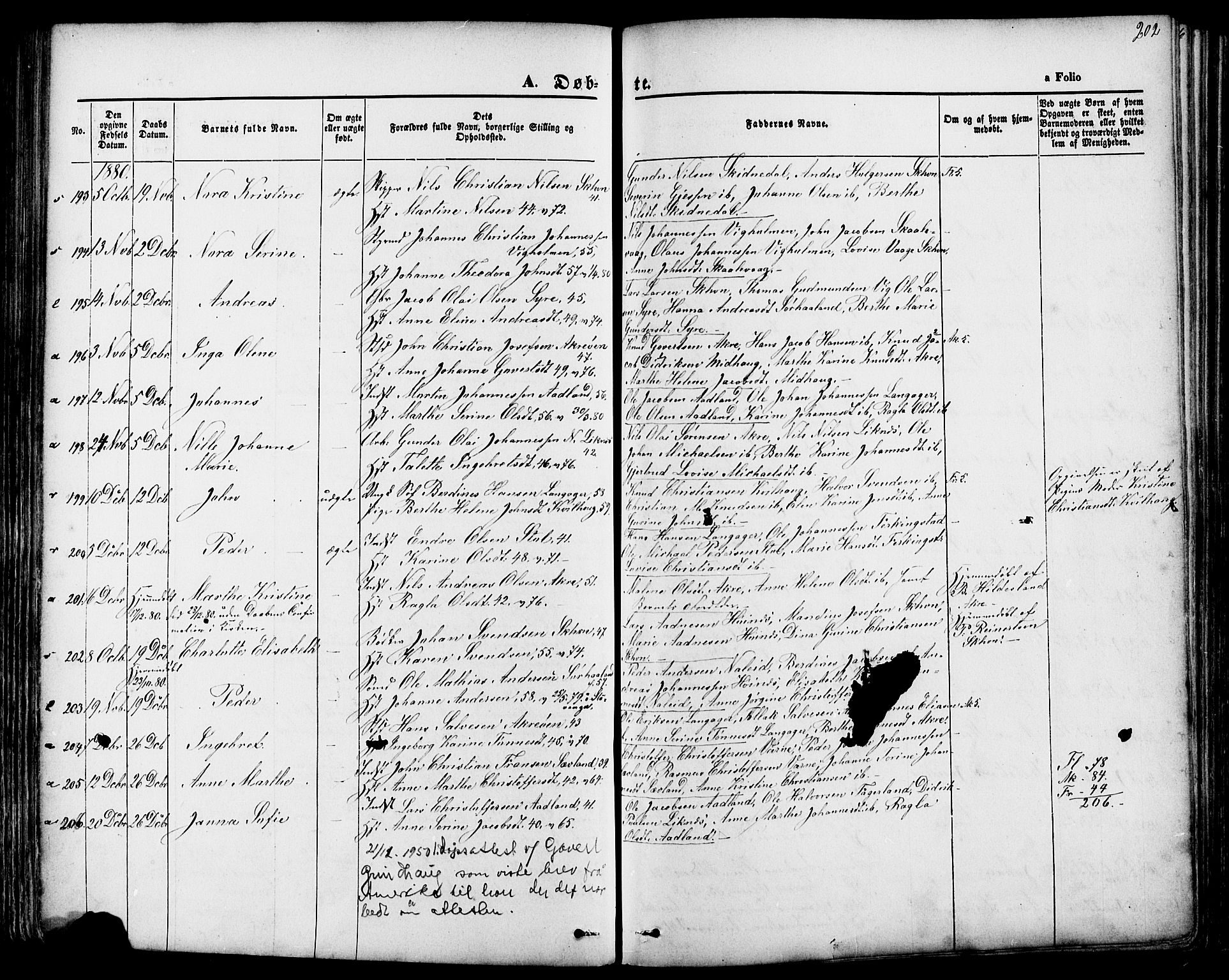 Skudenes sokneprestkontor, SAST/A -101849/H/Ha/Haa/L0006: Parish register (official) no. A 4, 1864-1881, p. 202