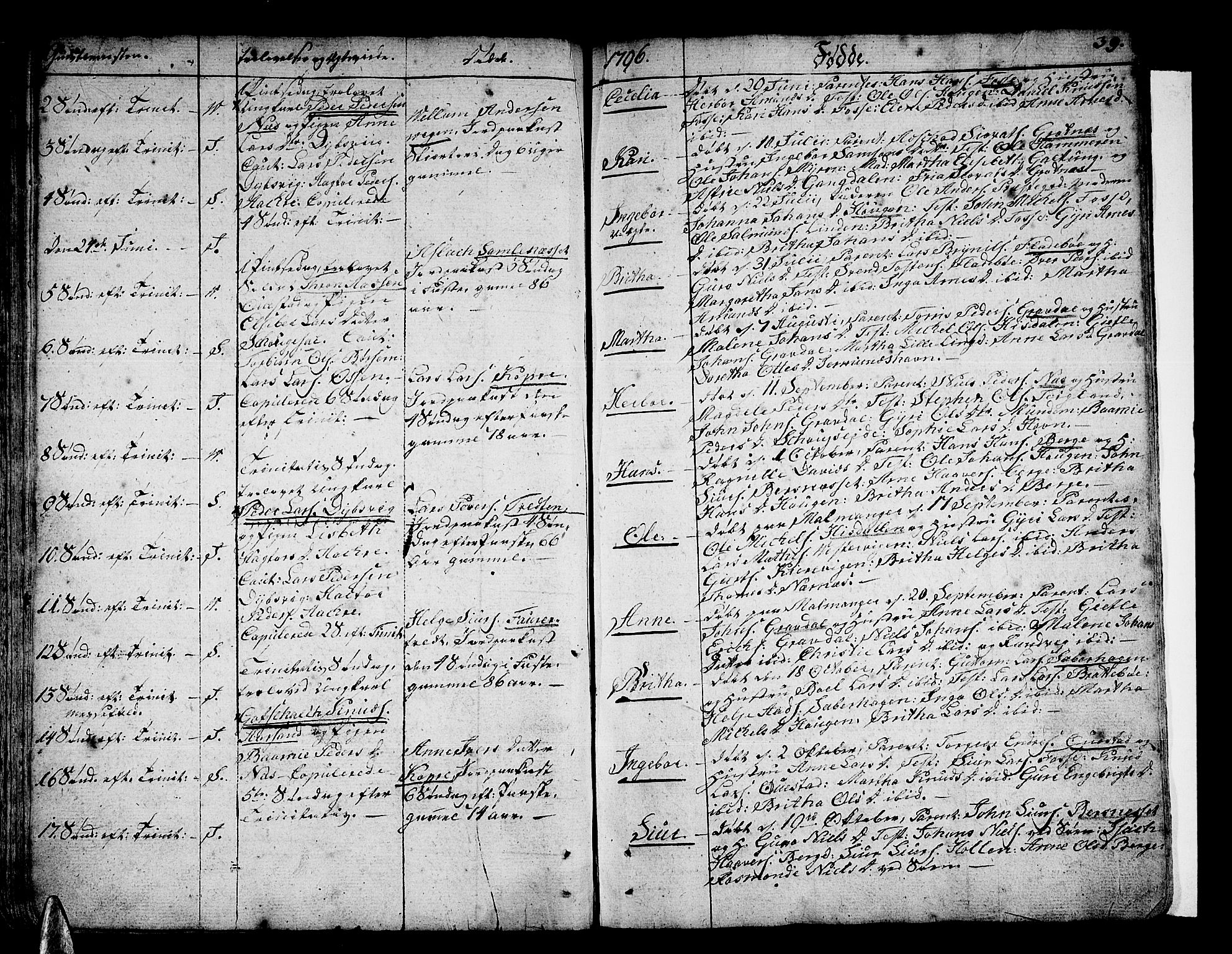 Strandebarm sokneprestembete, AV/SAB-A-78401/H/Haa: Parish register (official) no. A 4, 1788-1817, p. 39