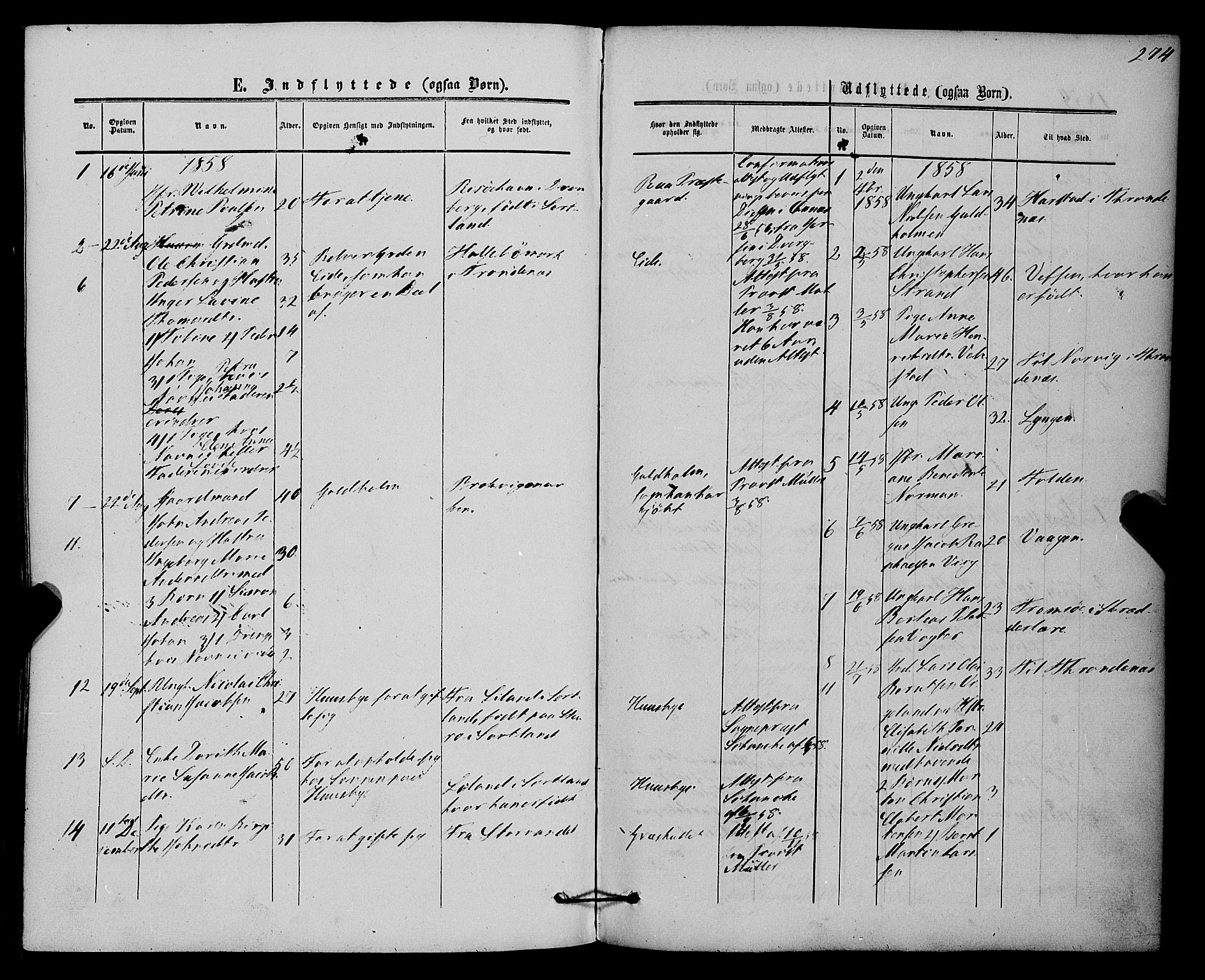 Kvæfjord sokneprestkontor, SATØ/S-1323/G/Ga/Gaa/L0004kirke: Parish register (official) no. 4, 1857-1877, p. 274