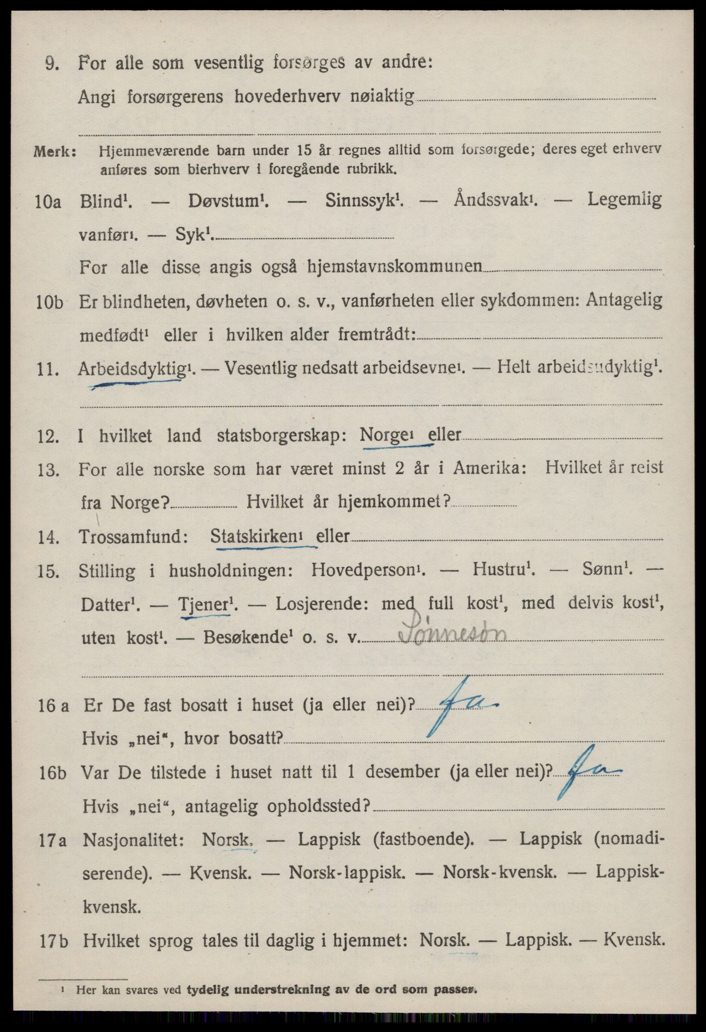 SAT, 1920 census for Å, 1920, p. 2211