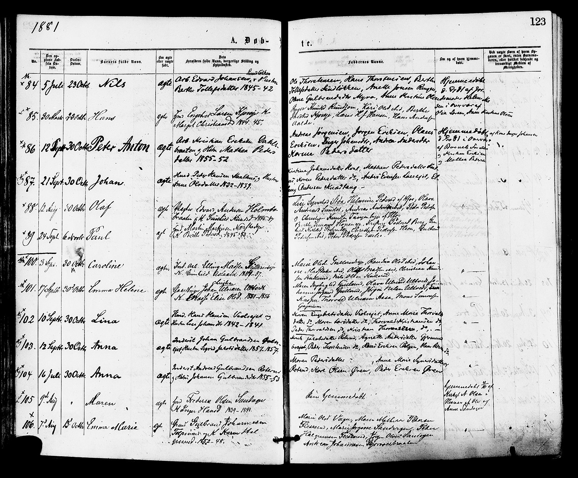 Norderhov kirkebøker, AV/SAKO-A-237/F/Fa/L0015: Parish register (official) no. 15, 1875-1884, p. 123