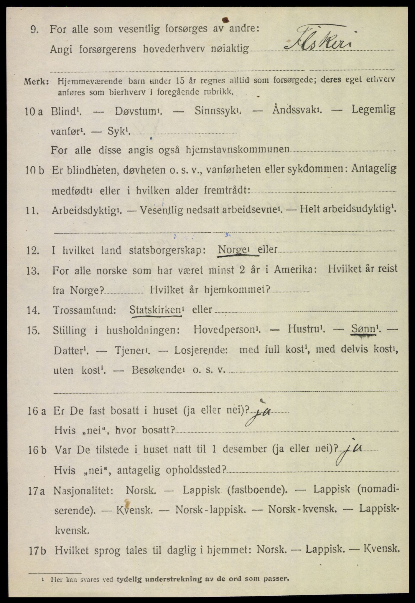 SAT, 1920 census for Gildeskål, 1920, p. 10285