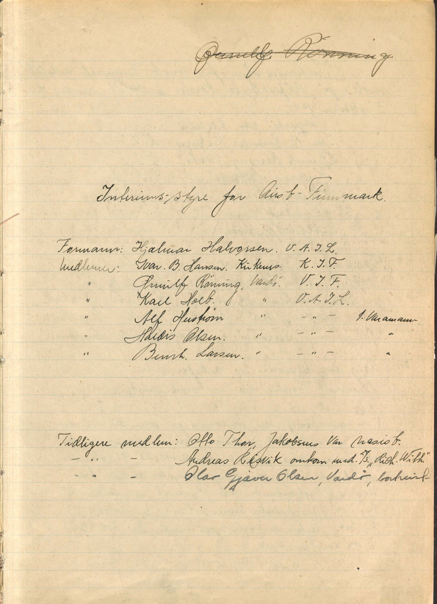 Aust-Finnmark Idrettskrets , FMFB/A-1041/A/L0001: Møteprotokoll for interimstyre, 1945-1951, p. 3