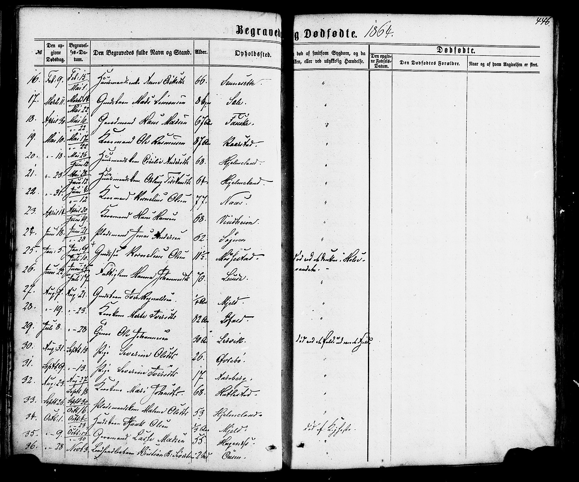 Gaular sokneprestembete, SAB/A-80001/H/Haa: Parish register (official) no. A 5, 1860-1881, p. 446