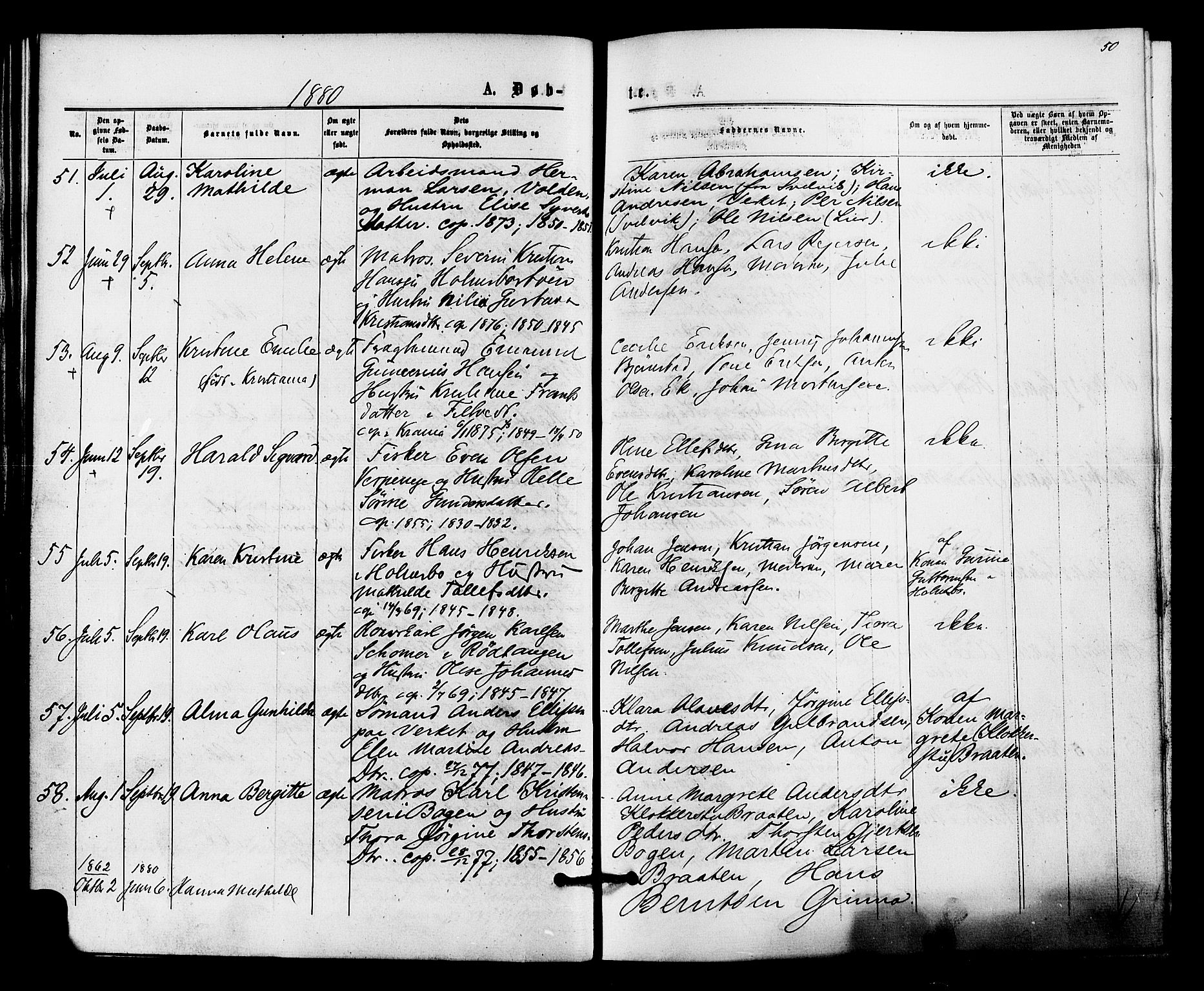 Hurum kirkebøker, AV/SAKO-A-229/F/Fa/L0013: Parish register (official) no. 13, 1876-1881, p. 50