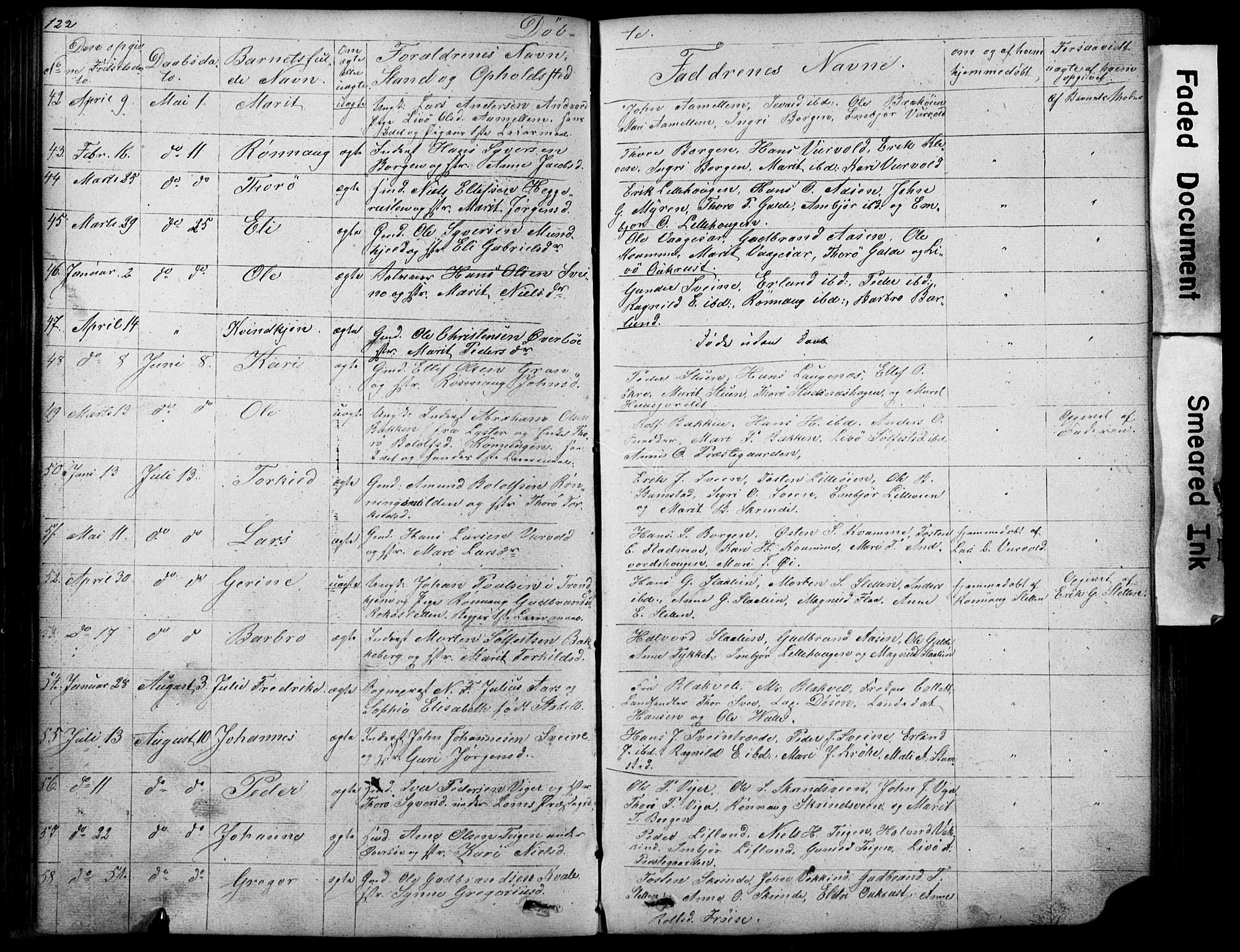 Lom prestekontor, AV/SAH-PREST-070/L/L0012: Parish register (copy) no. 12, 1845-1873, p. 122-123