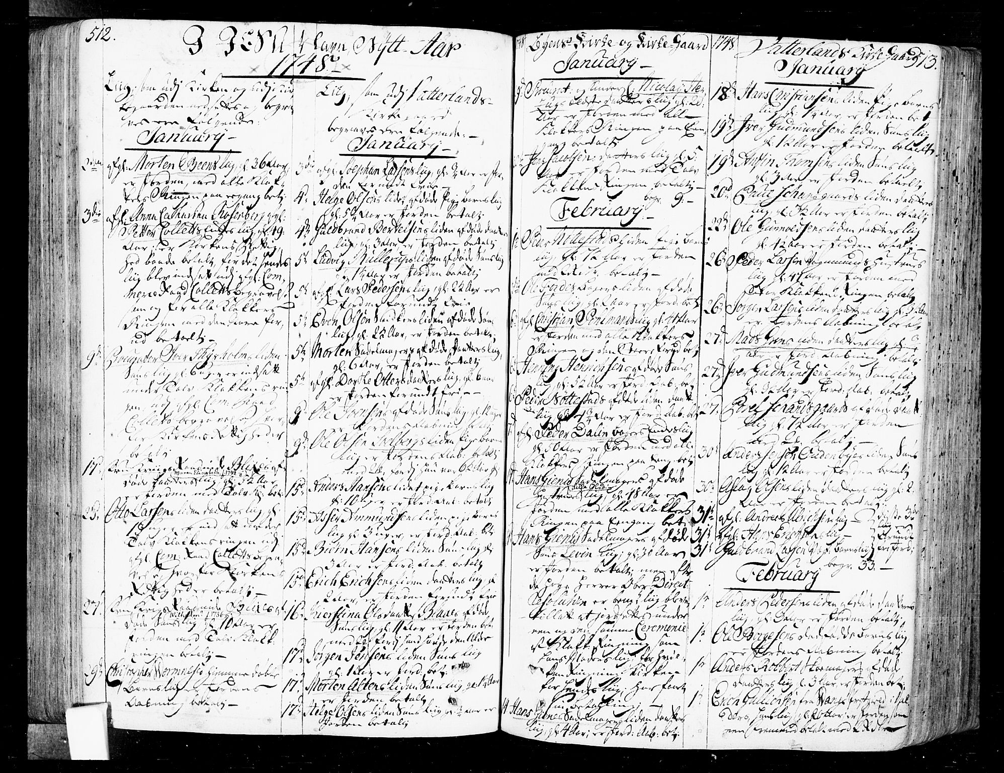 Oslo domkirke Kirkebøker, SAO/A-10752/F/Fa/L0004: Parish register (official) no. 4, 1743-1786, p. 512-513