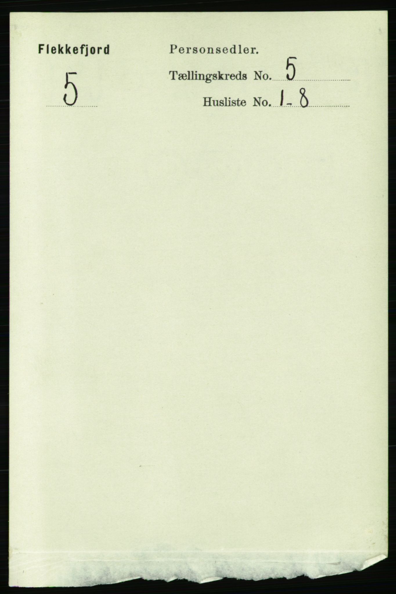 RA, 1891 census for 1004 Flekkefjord, 1891, p. 1124