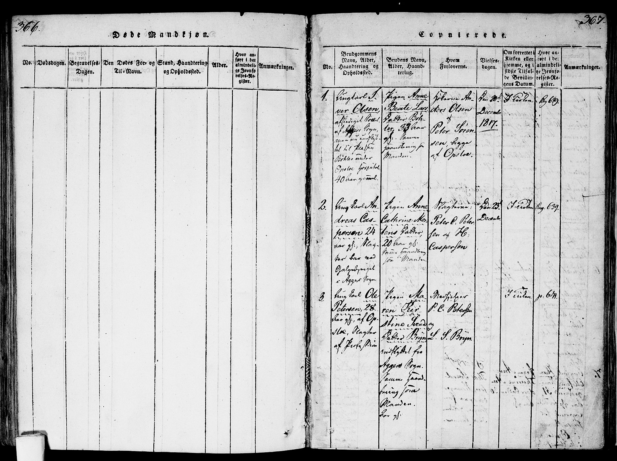 Gamlebyen prestekontor Kirkebøker, SAO/A-10884/F/Fa/L0002: Parish register (official) no. 2, 1817-1829, p. 366-367