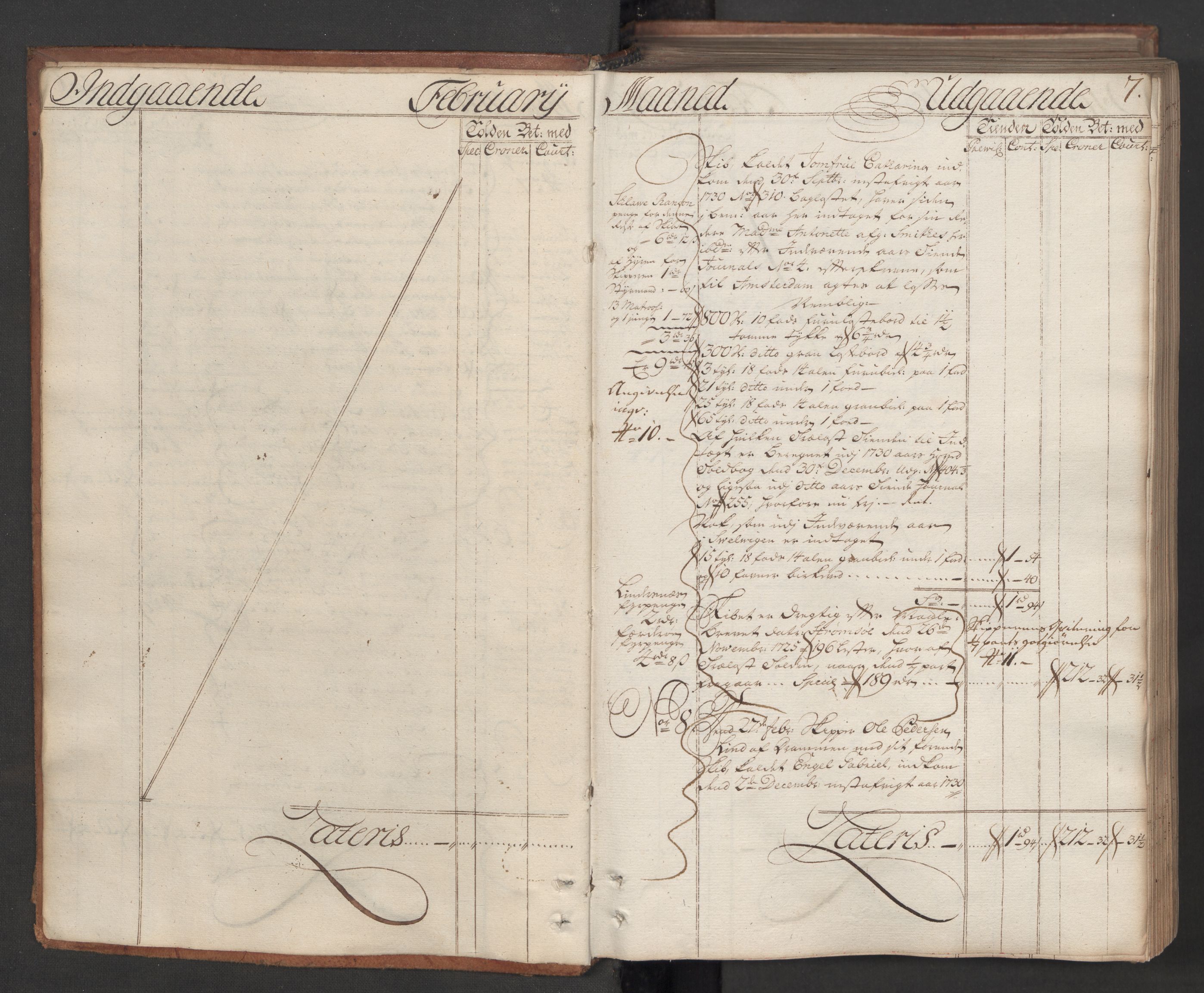 Generaltollkammeret, tollregnskaper, AV/RA-EA-5490/R08/L0009/0001: Tollregnskaper Drammen / Hovedtollbok, 1731, p. 6b-7a